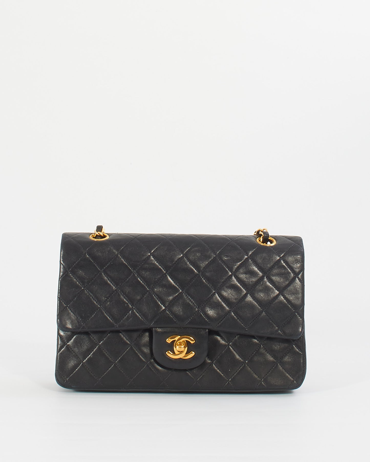Chanel Vintage Black Lambskin Classic Medium Flap Bag with GHW