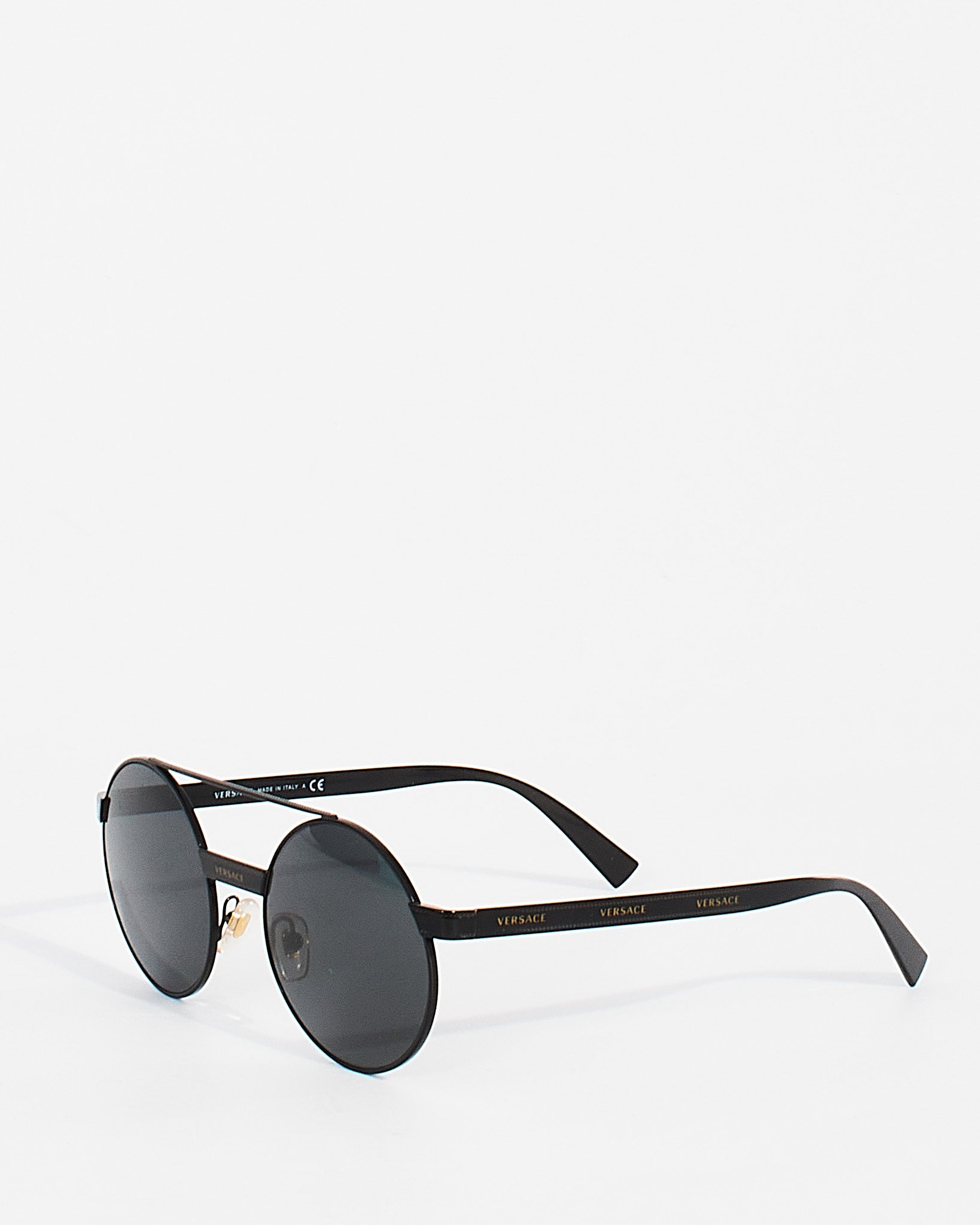 Versace black deals round sunglasses