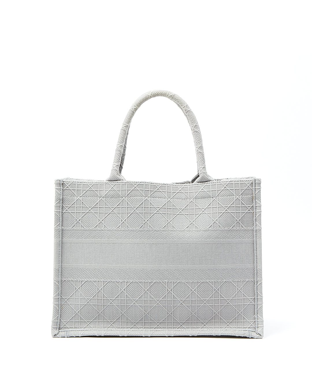 Sac fourre-tout moyen en tissu Cannage gris Dior