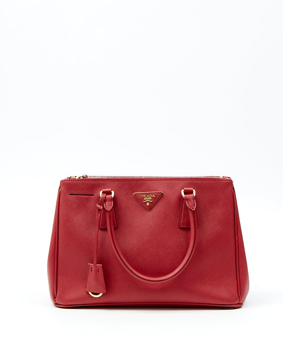 Prada Small Saffiano Lux Galleria Double Zip Tote - Red Totes, Handbags -  PRA857203
