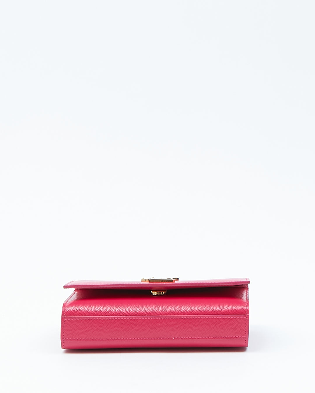 Saint Laurent Petit sac à chaîne Kate en cuir fuchsia avec monogramme