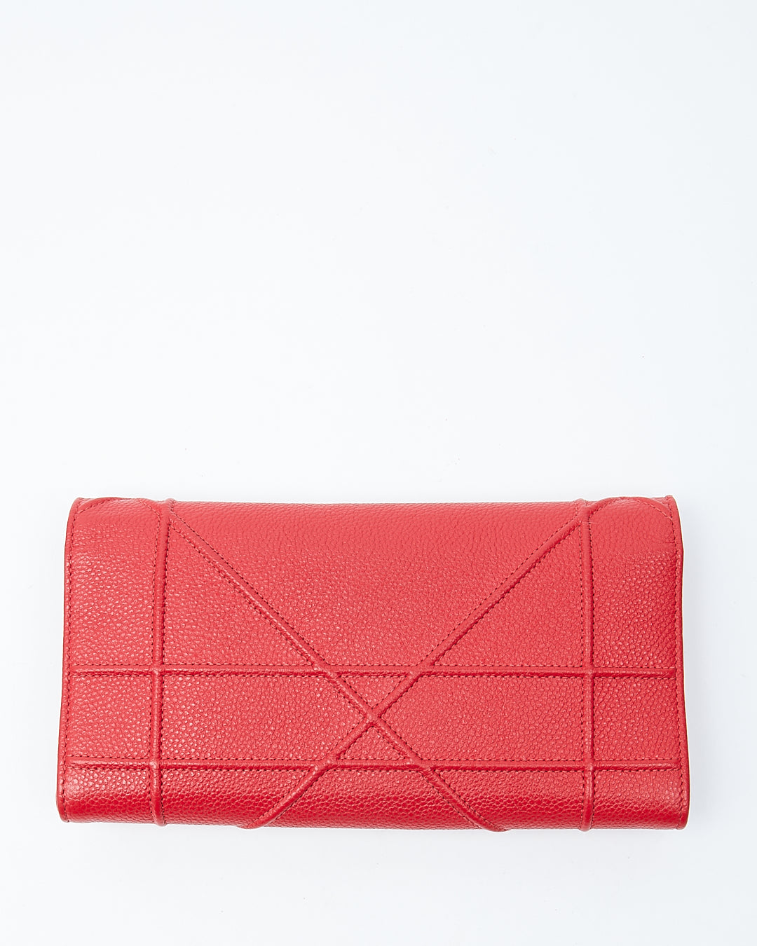 Dior Red Leather Diorama Wallet On Chain