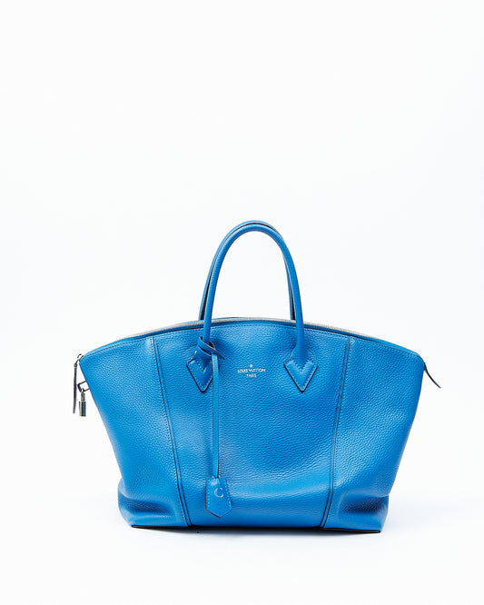 Sac Louis Vuitton Soft Lockit MM en cuir Taurillon bleu royal