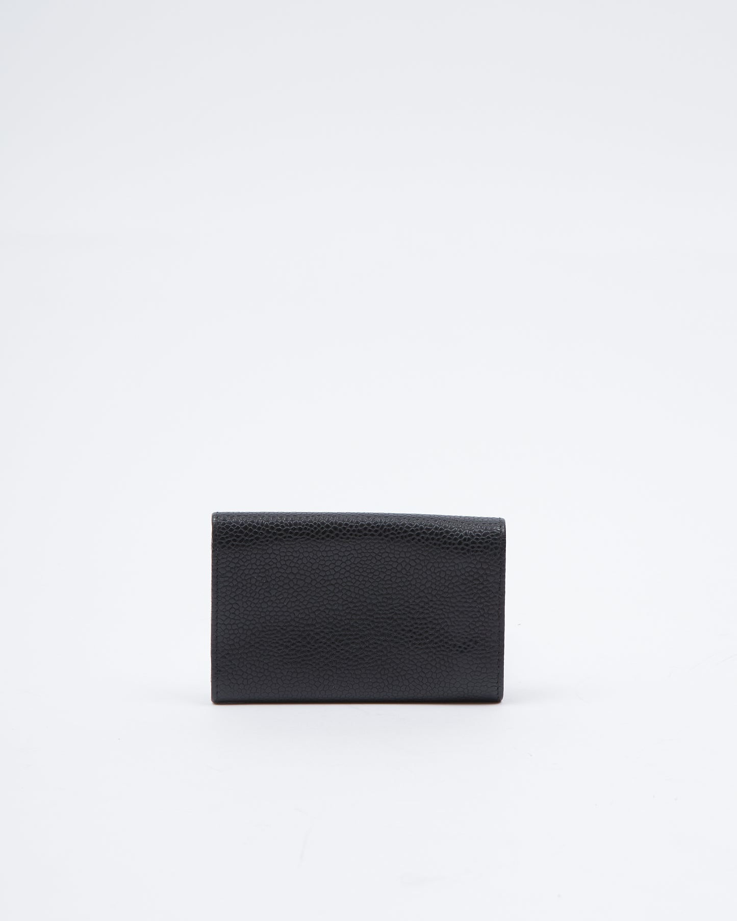 Porte-clés Chanel Black Caviar Timeless CC avec logo imbriqué