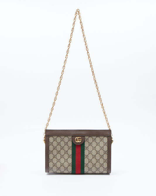 Gucci GG Supreme Canvas Small Ophidia Web Shoulder Bag