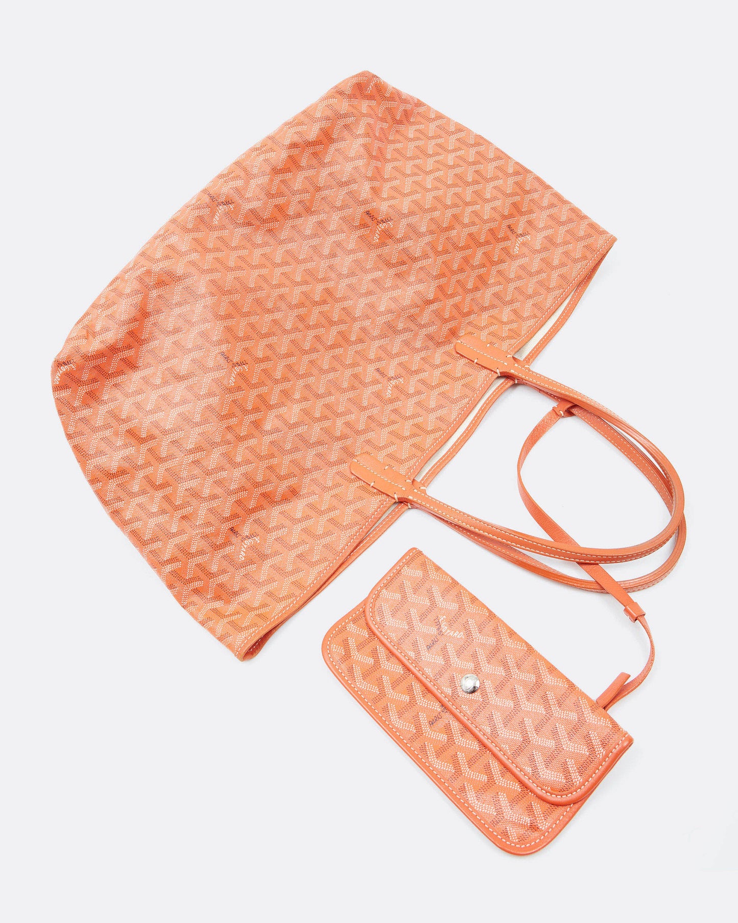 Sac fourre-tout Goyard en toile orange St.Louis PM avec pochette