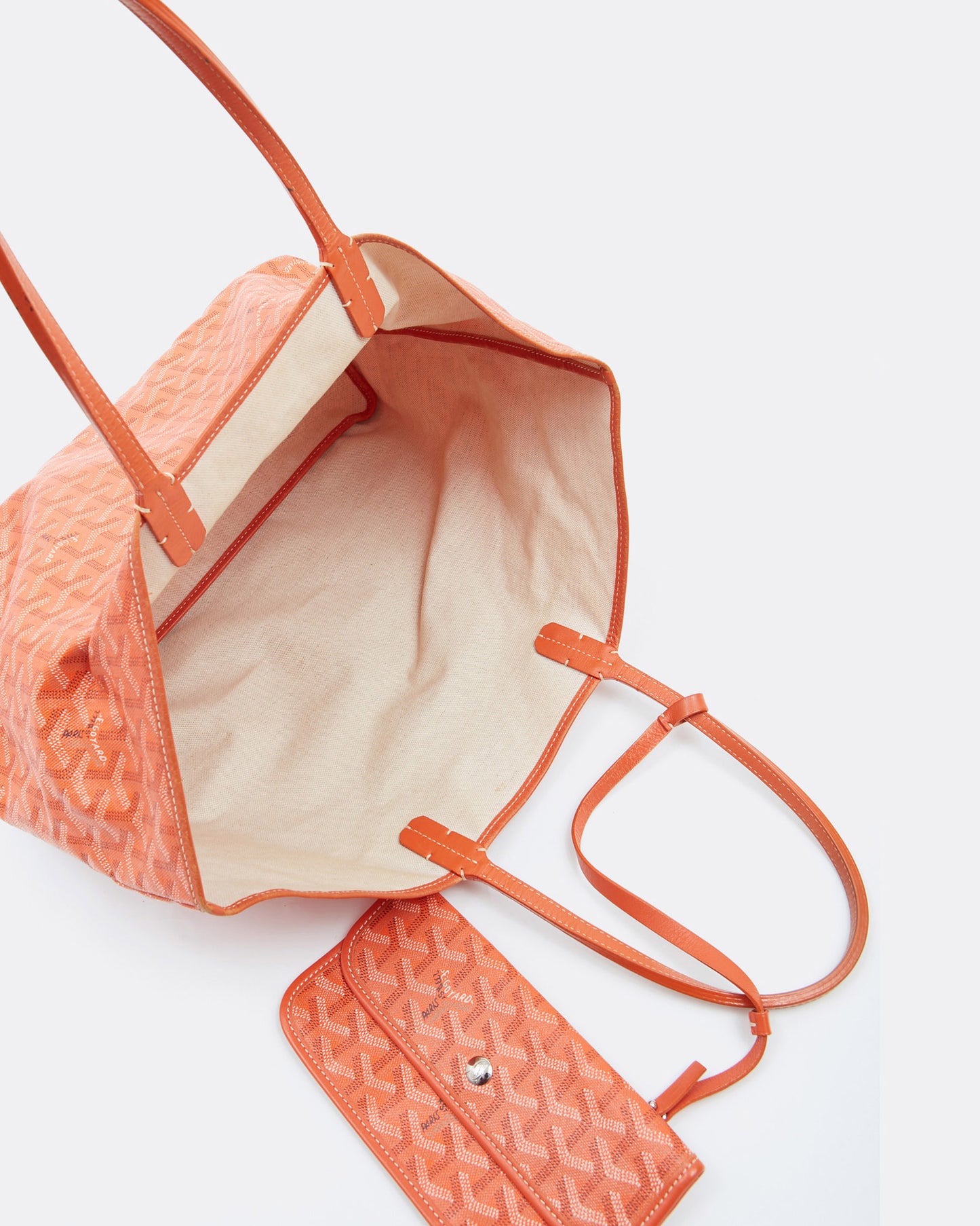 Sac fourre-tout Goyard en toile orange St.Louis PM avec pochette