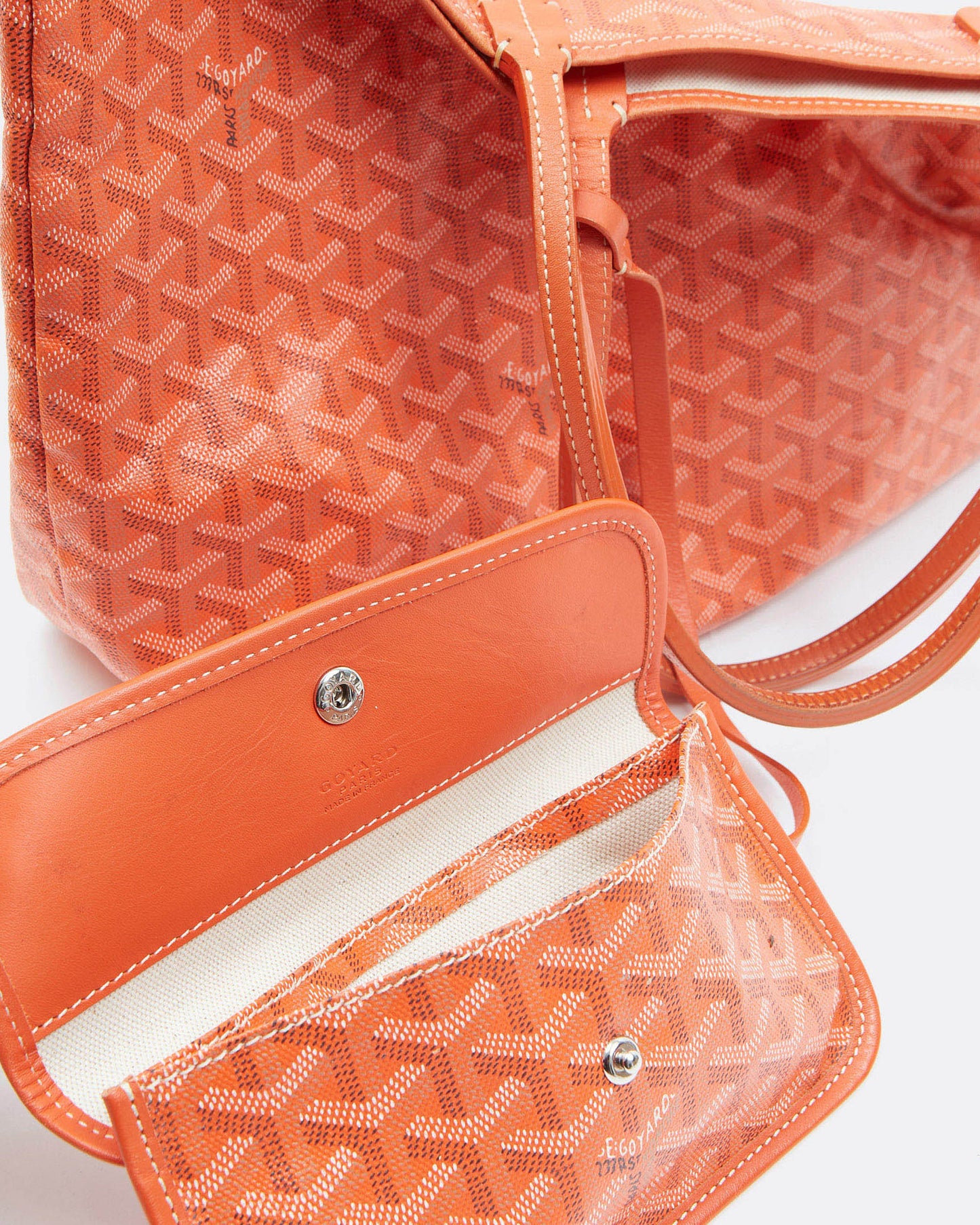 Sac fourre-tout Goyard en toile orange St.Louis PM avec pochette