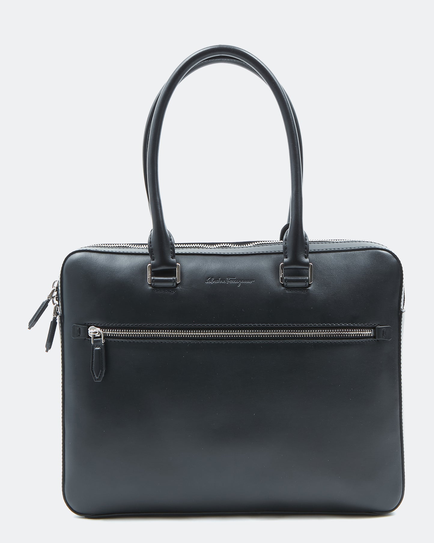 Sac porte-documents en cuir noir Ferragamo