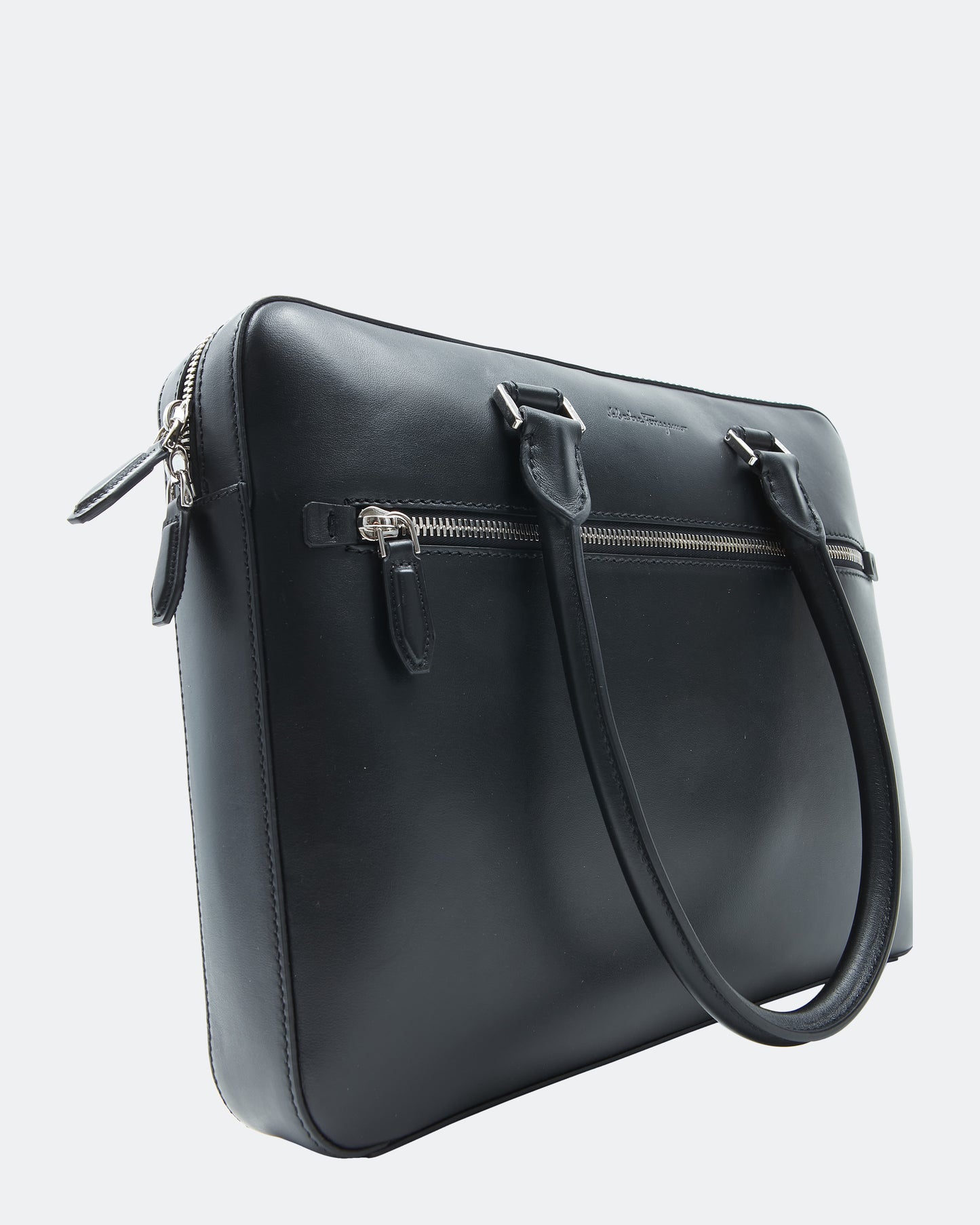 Sac porte-documents en cuir noir Ferragamo