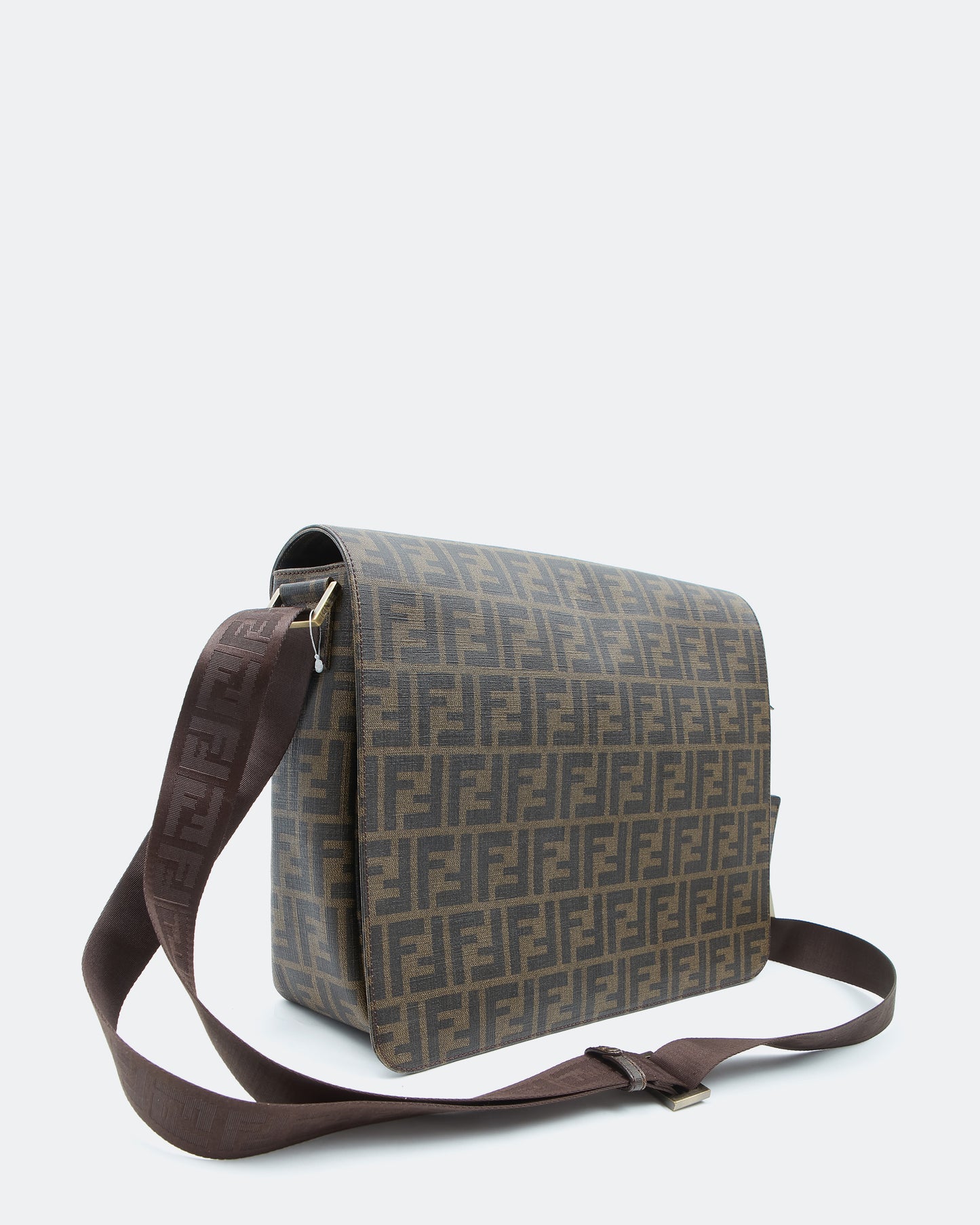 Fendi Brown Zucca Print Canvas Messenger Sac à rabat à bandoulière