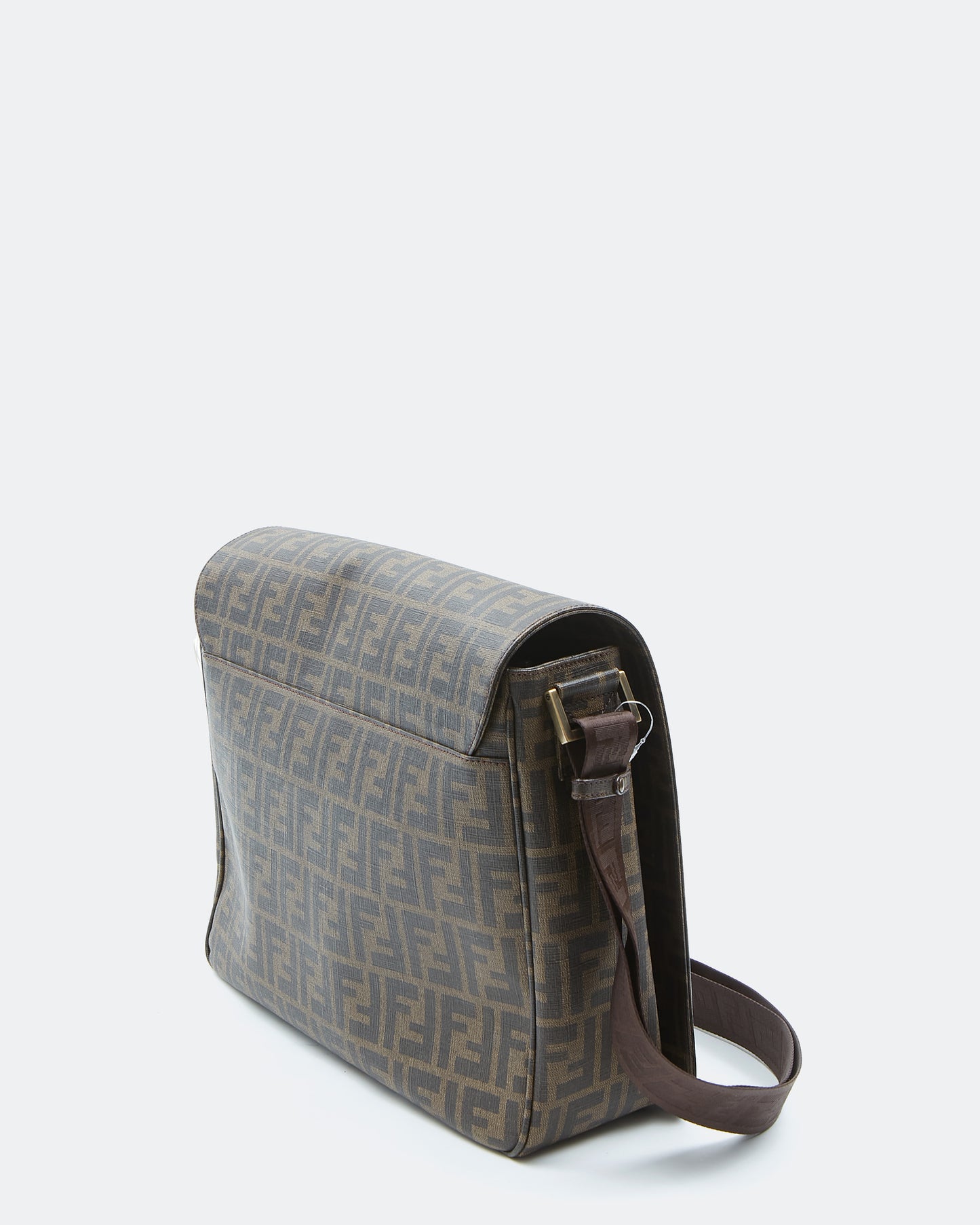 Fendi Brown Zucca Print Canvas Messenger Sac à rabat à bandoulière