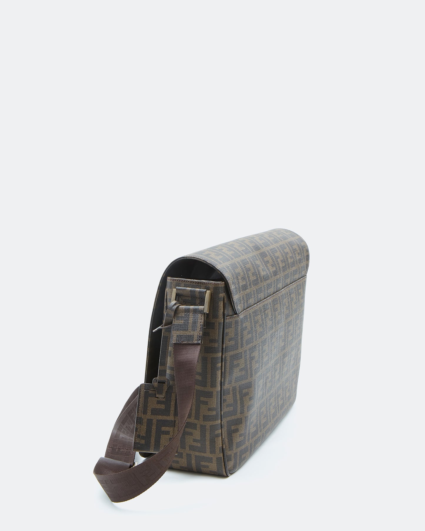 Fendi Brown Zucca Print Canvas Messenger Sac à rabat à bandoulière