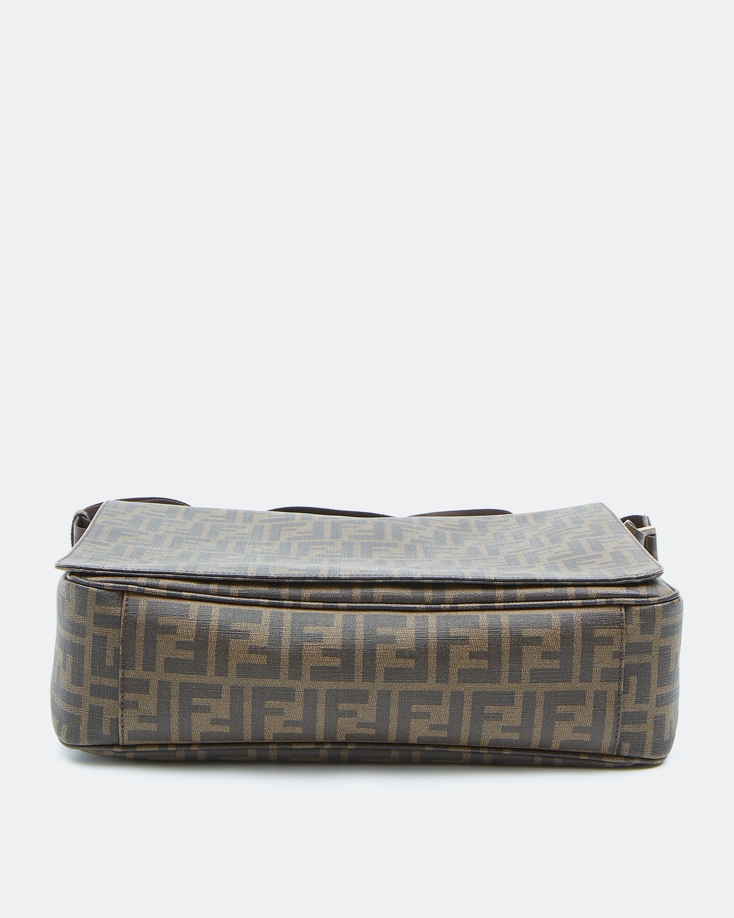 Fendi Brown Zucca Print Canvas Messenger Sac à rabat à bandoulière