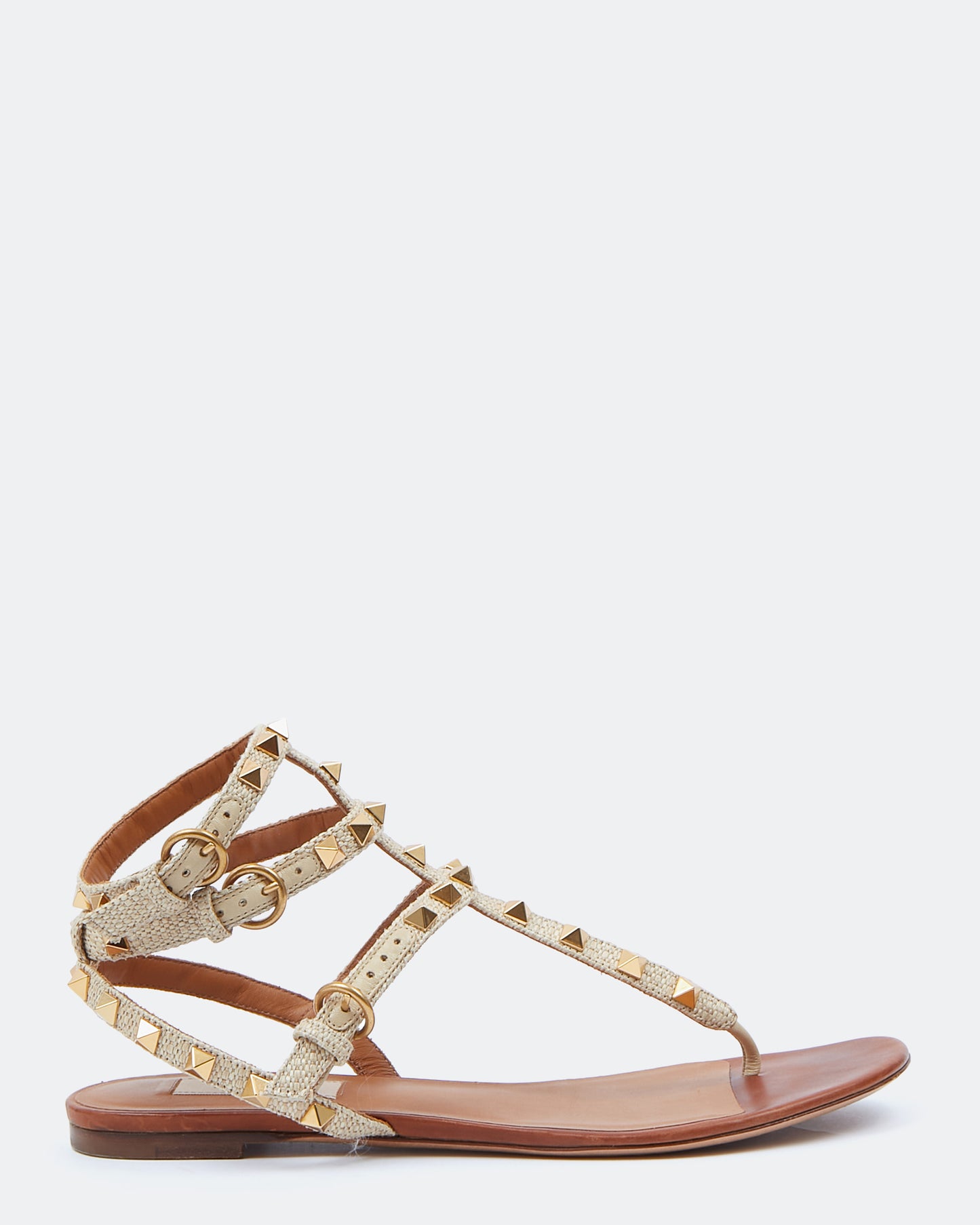 Sandales Valentino Rasta Rockstud dorées - 38,5