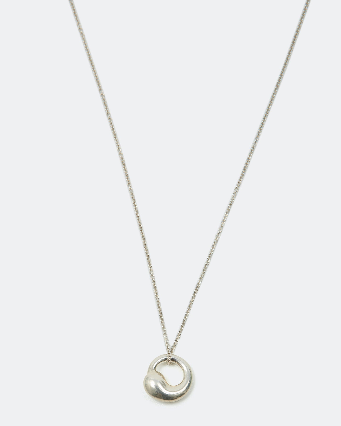 Tiffany&Co Sterling Silver Eternal Circle Pendant Elsa Peretti Necklace