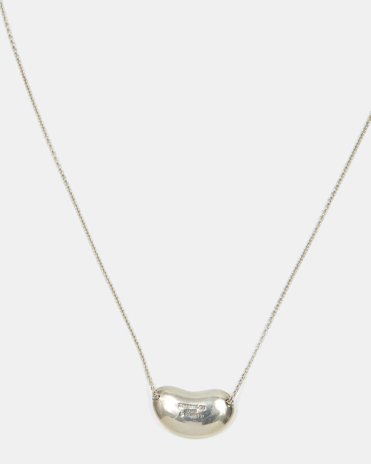 Collier pendentif Elsa Peretti en argent sterling Tiffany&amp;Co avec motif haricot