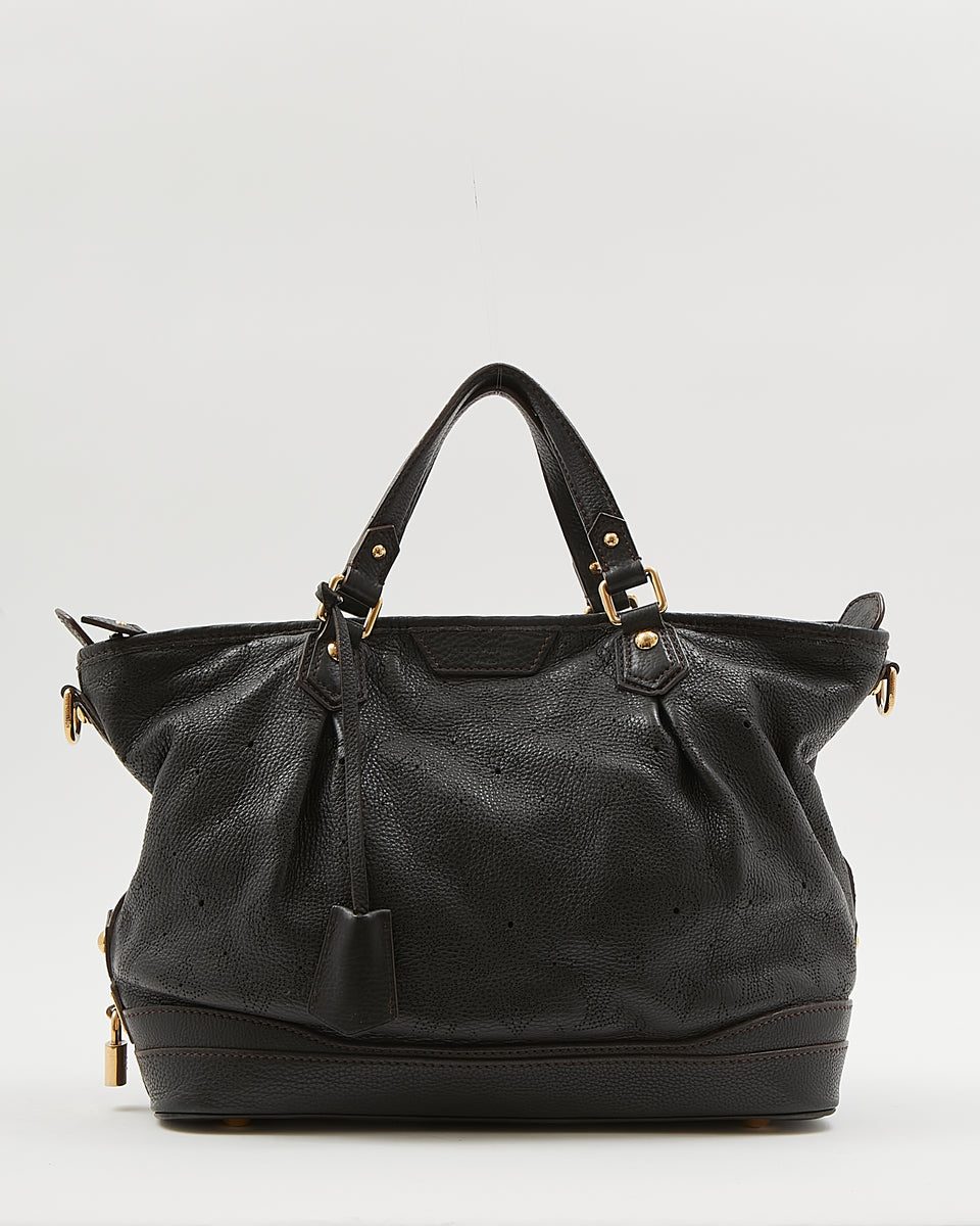 Louis Vuitton Black Perforated Monogram Leather Mahina Stellar PM Bag ...