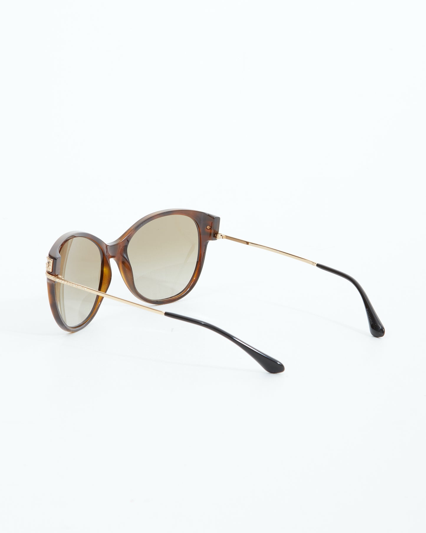 Versace Lunettes de soleil œil de chat en cristal marron Havane MOS065/S