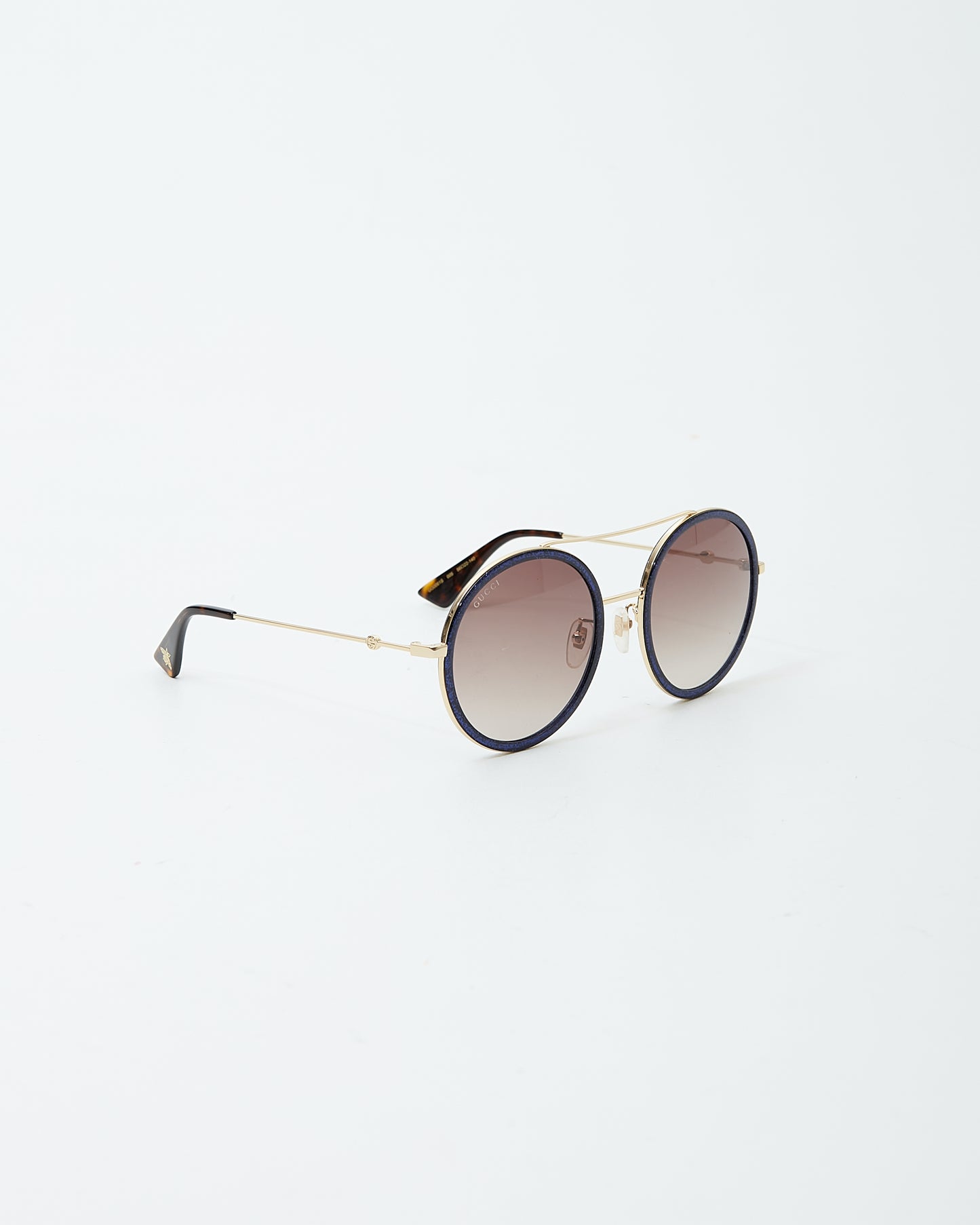 Gucci Navy Sprakle Round GG0061S Sunglasses