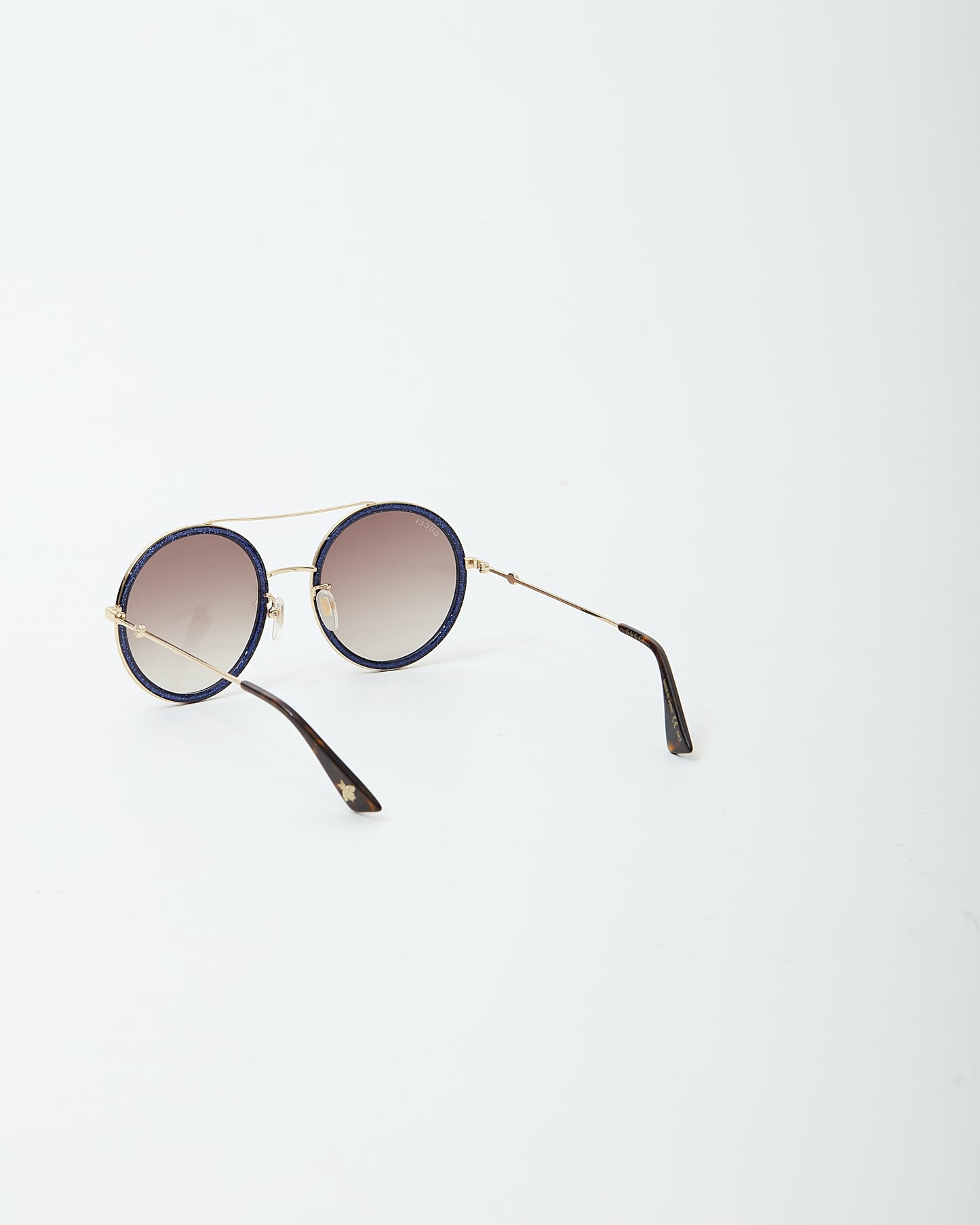 Gucci Navy Sprakle Round GG0061S Sunglasses