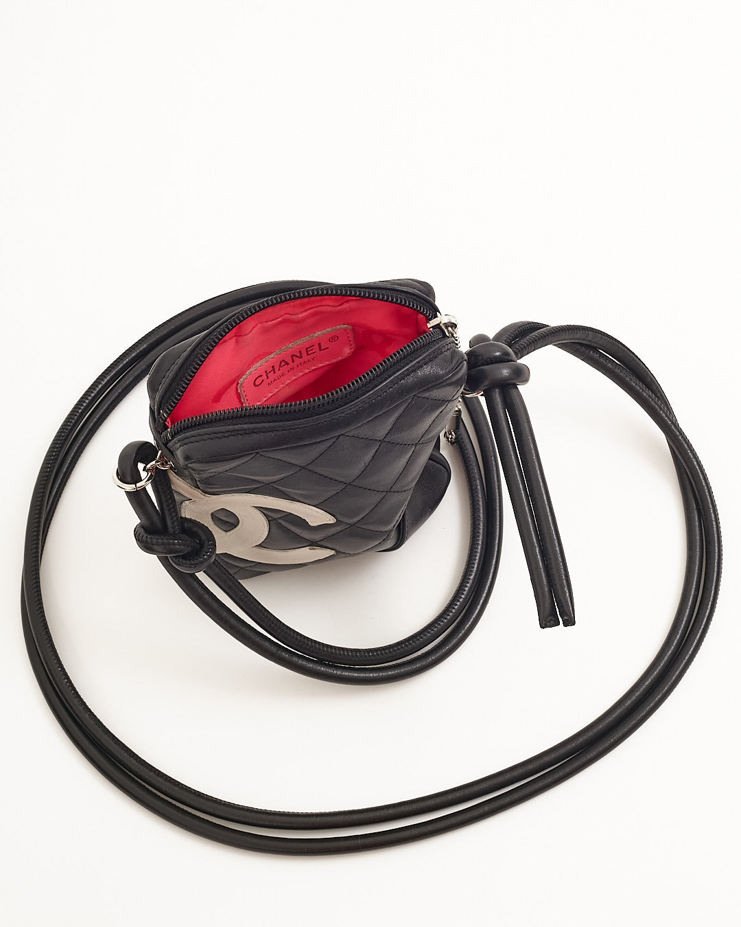 Chanel Black/White Leather Cambon Crossbody Bag