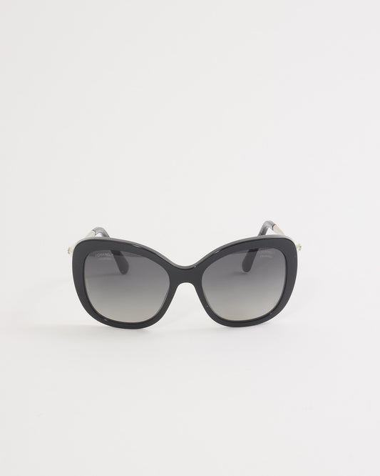 Chanel Black Pearl CC Interlocking Detail Sunglasses