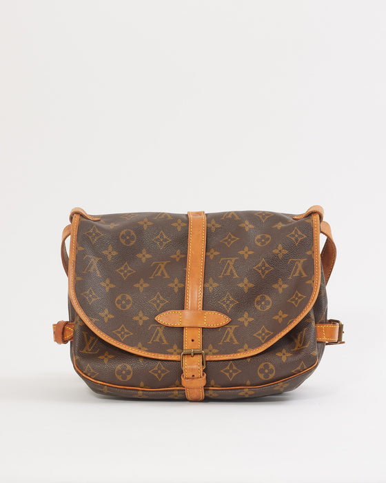 Saumur crossbody bag Louis Vuitton Brown in Cotton - 31553910