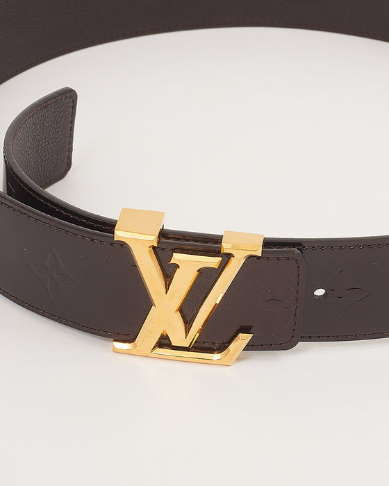Louis Vuitton Vernis Belt LV Logo Amarante Brown 85/34