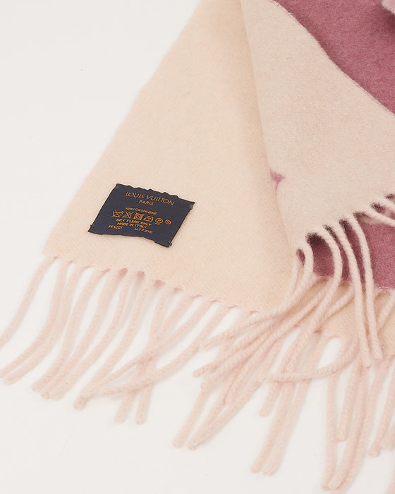 Louis Vuitton Cashmere Monogram Reykjavik Scarf Pink - Luxury Helsinki