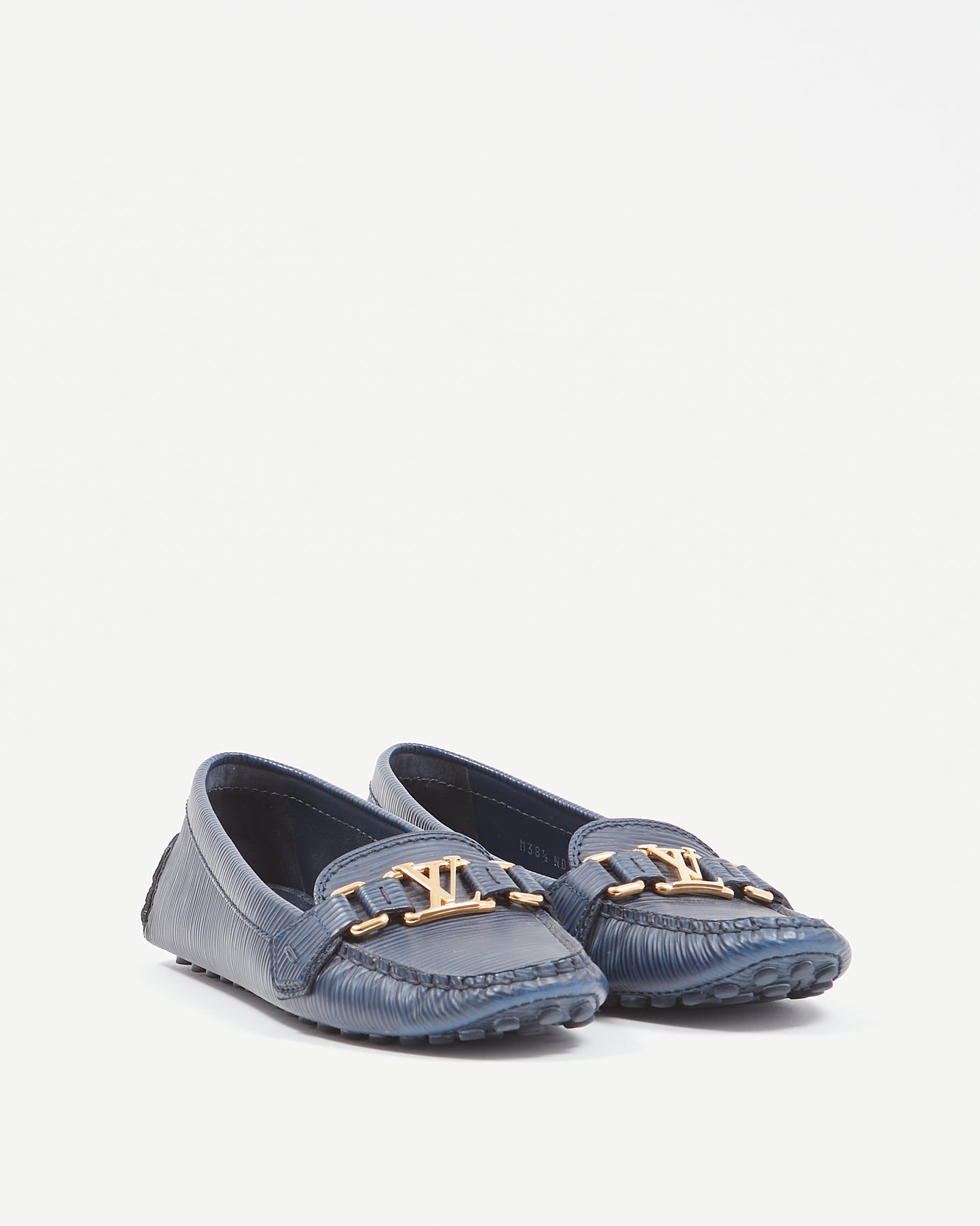 Louis Vuitton Navy Epi LV Logo Loafers- 38.5