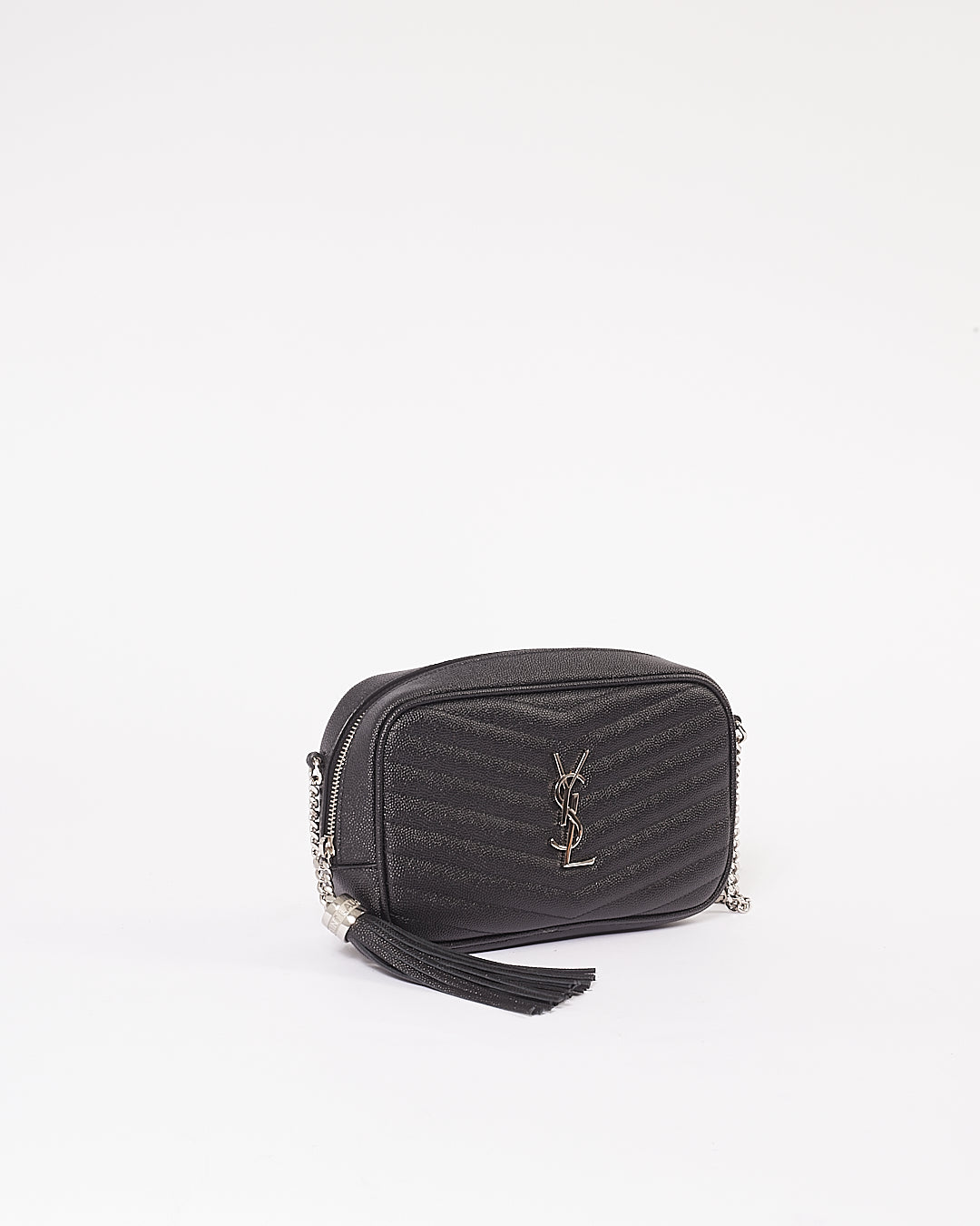 Saint Laurent Sac Appareil Photo Mini Lou Noir Grain De Poudre Monogram Matelassé