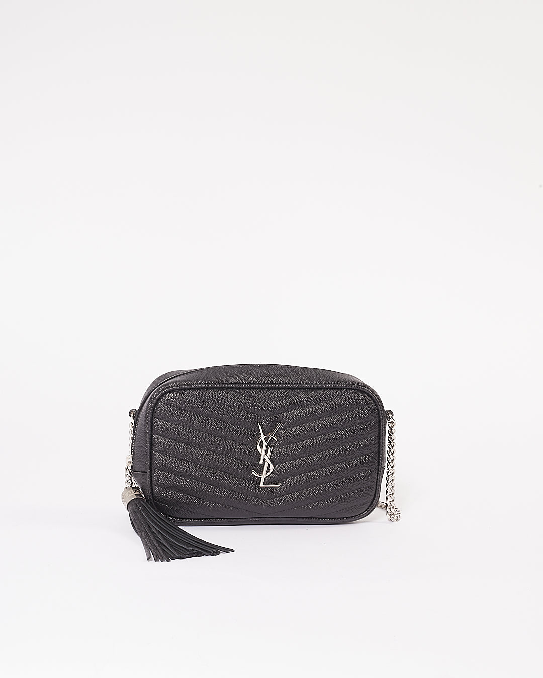 Saint Laurent Sac Appareil Photo Mini Lou Noir Grain De Poudre Monogram Matelassé