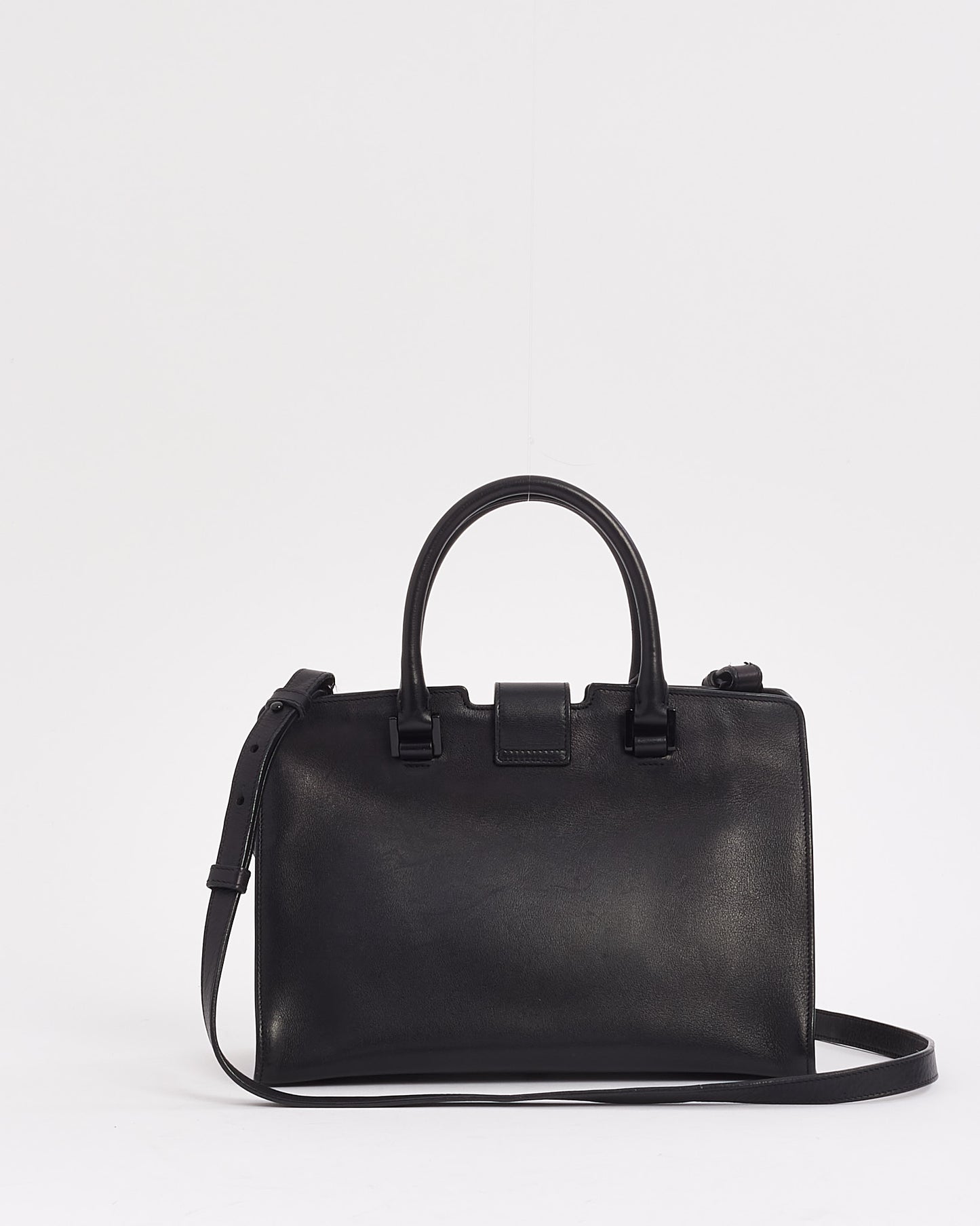 Saint Laurent Cabas Baby 2-Way Tote en cuir noir monogramme