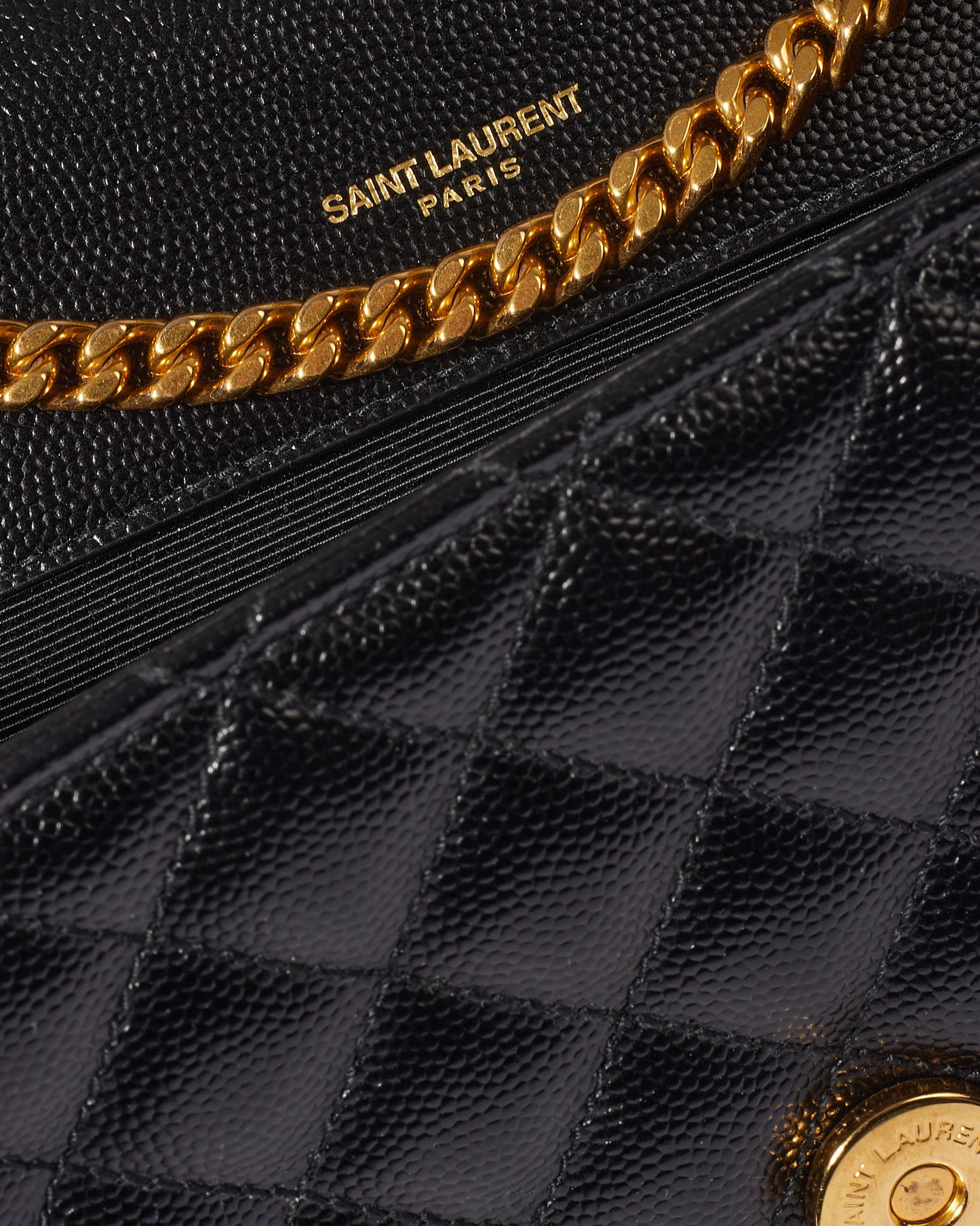 Saint Laurent Grained Small Monogram Triquilt Envelope Chain Bag