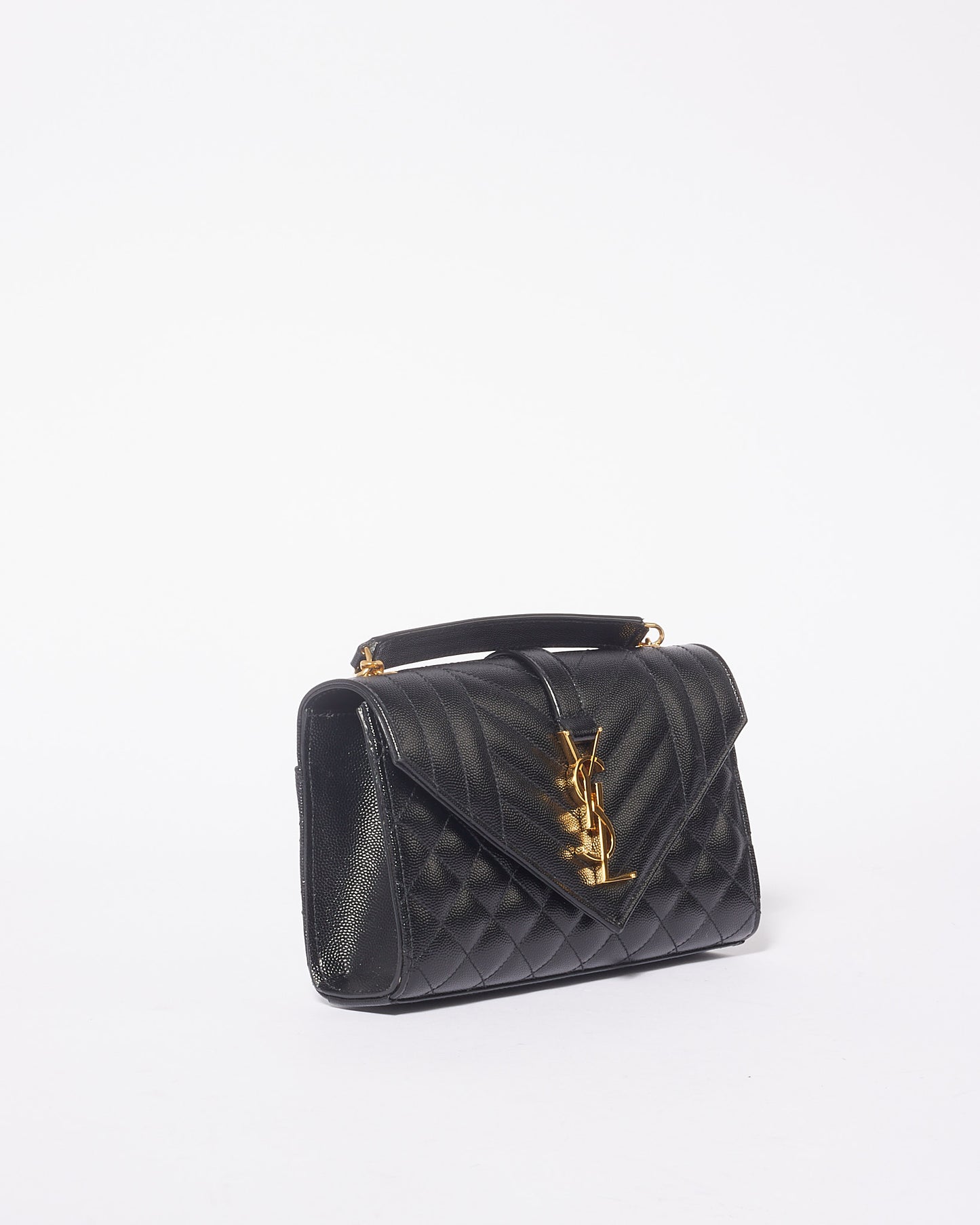 Saint Laurent Grained Small Monogram Triquilt Envelope Chain Bag