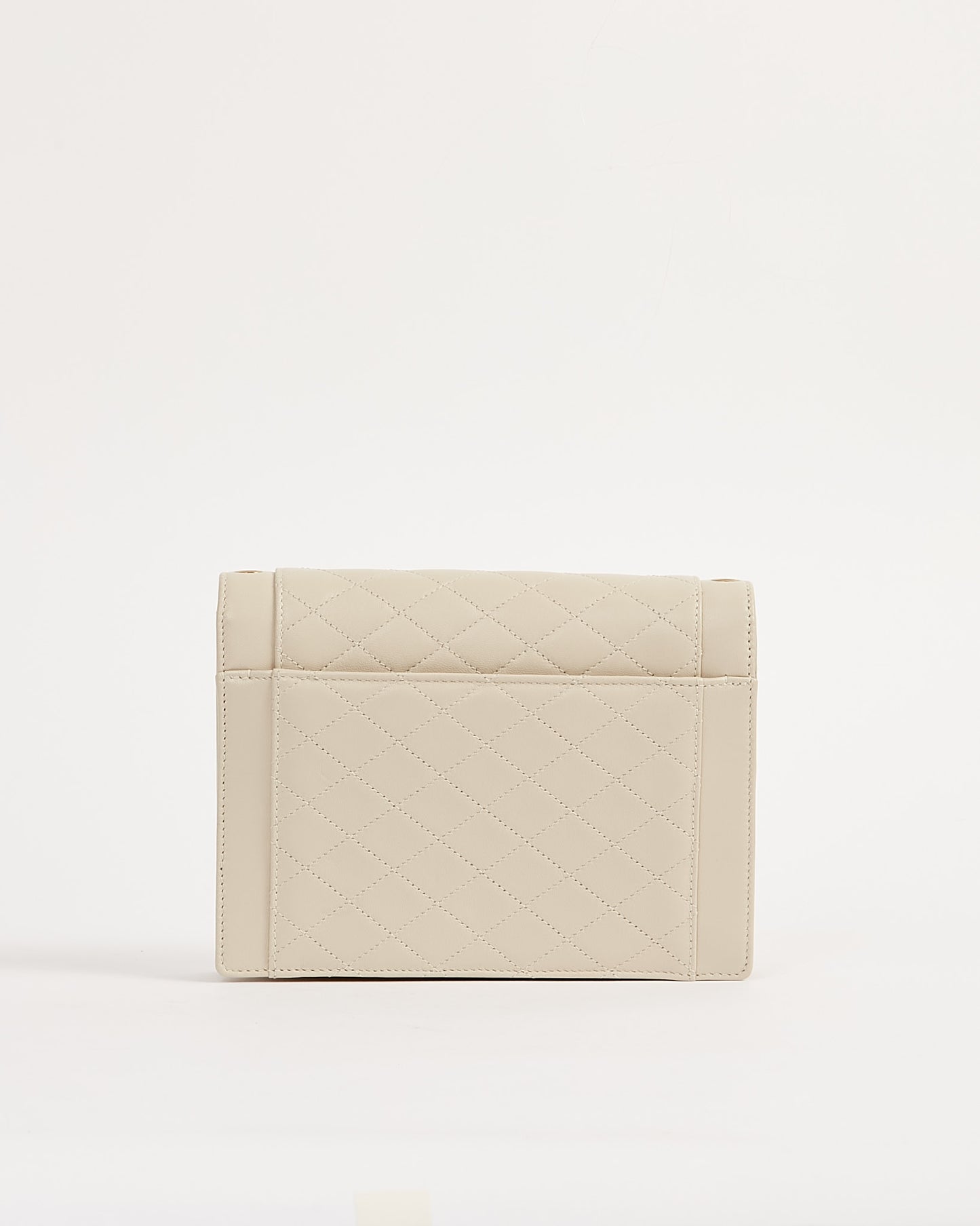 Sac à rabat matelassé Mini Gaby matelassé blanc cassé Saint Laurent