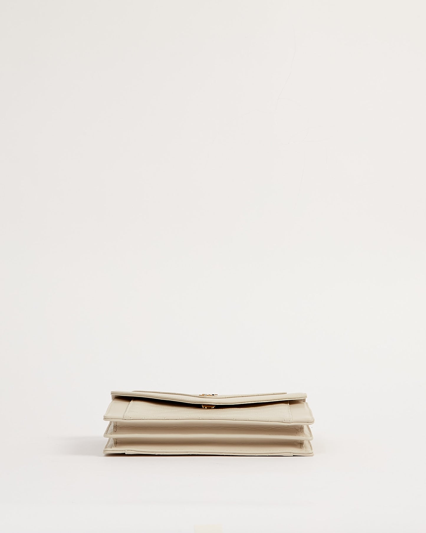 Sac à rabat matelassé Mini Gaby matelassé blanc cassé Saint Laurent