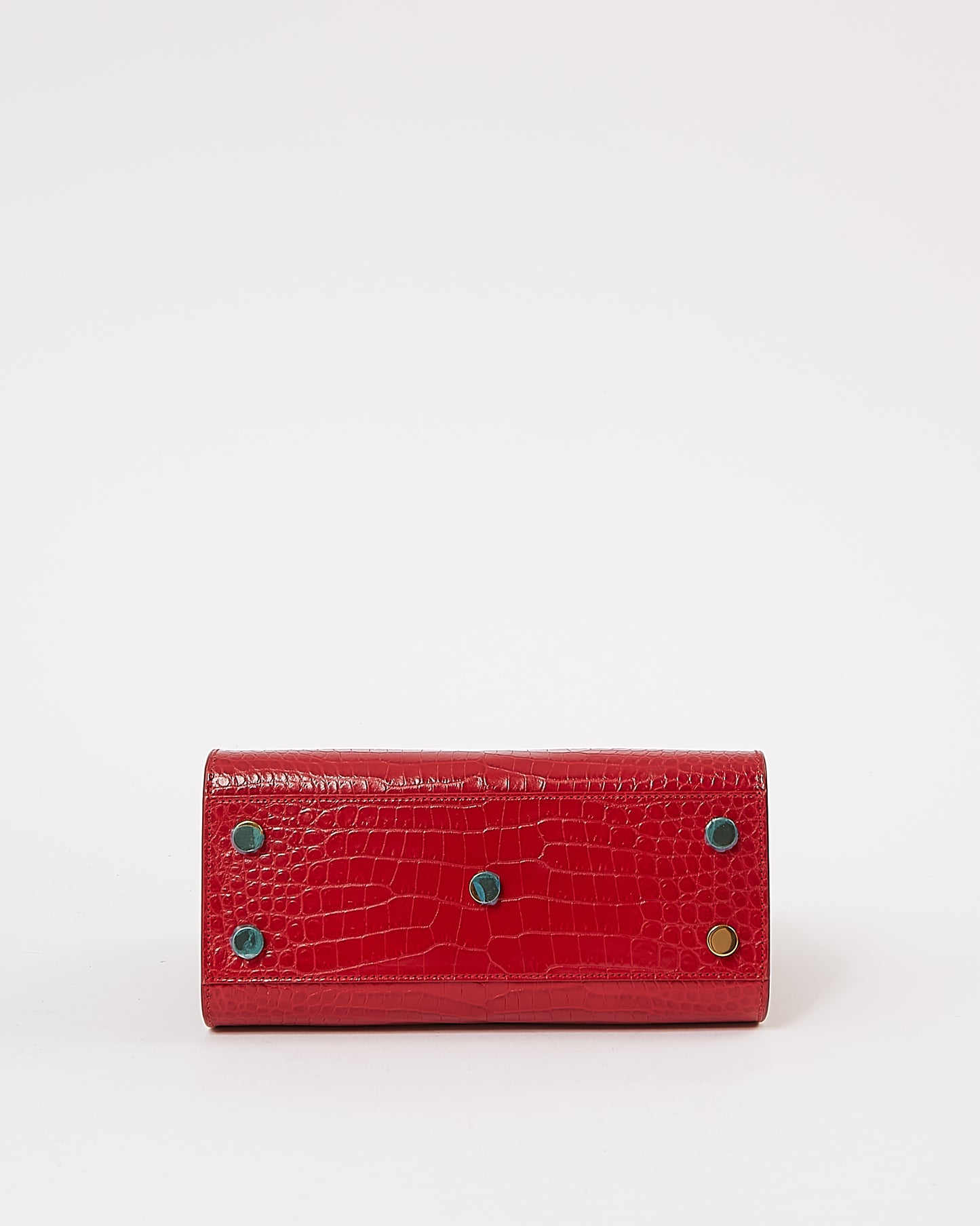 Saint Laurent Sac Nano Sac de Jour Rouge Croco Embossé