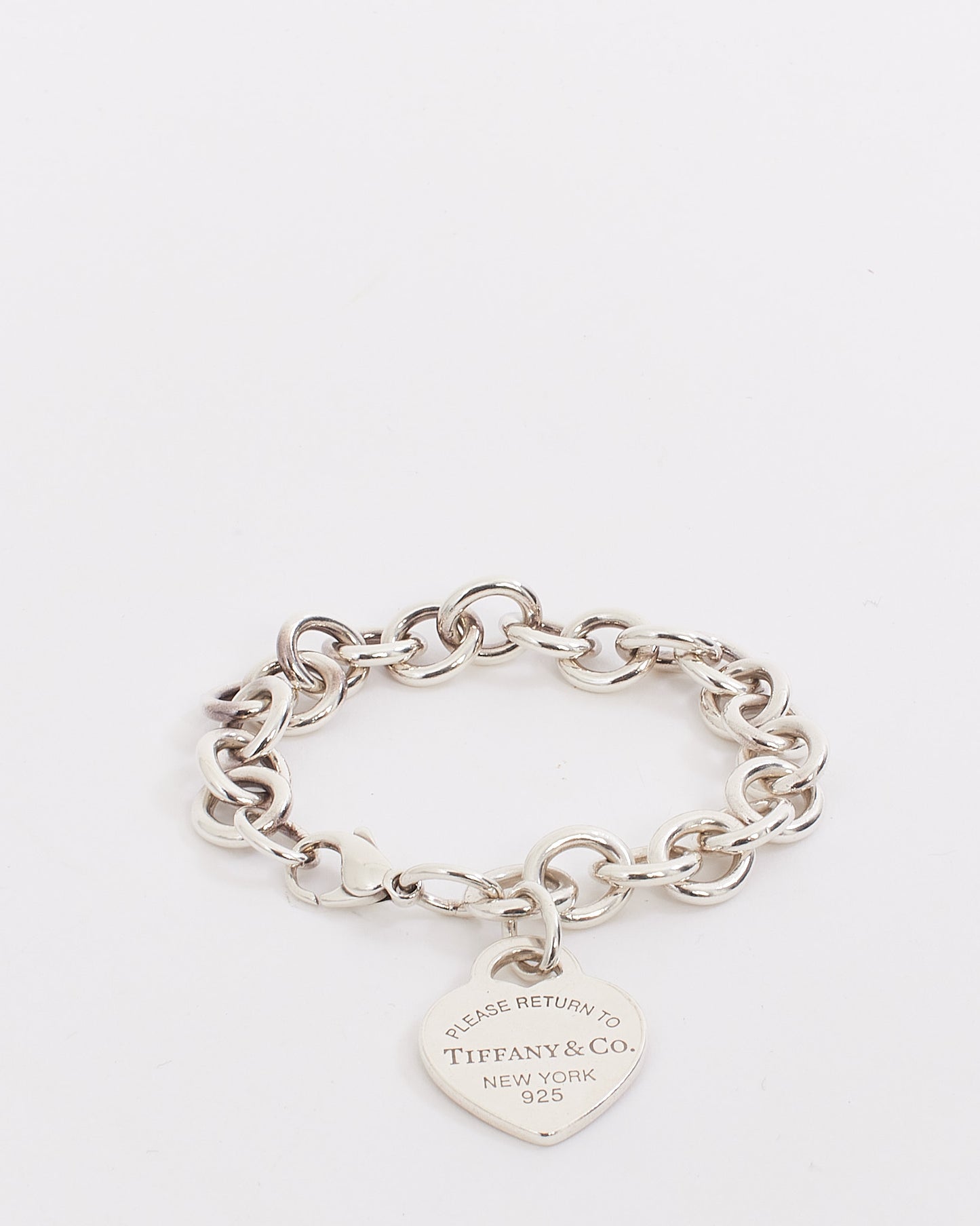 Tiffany & Co. Sterling Silver Heart Tag Charm Bracelet