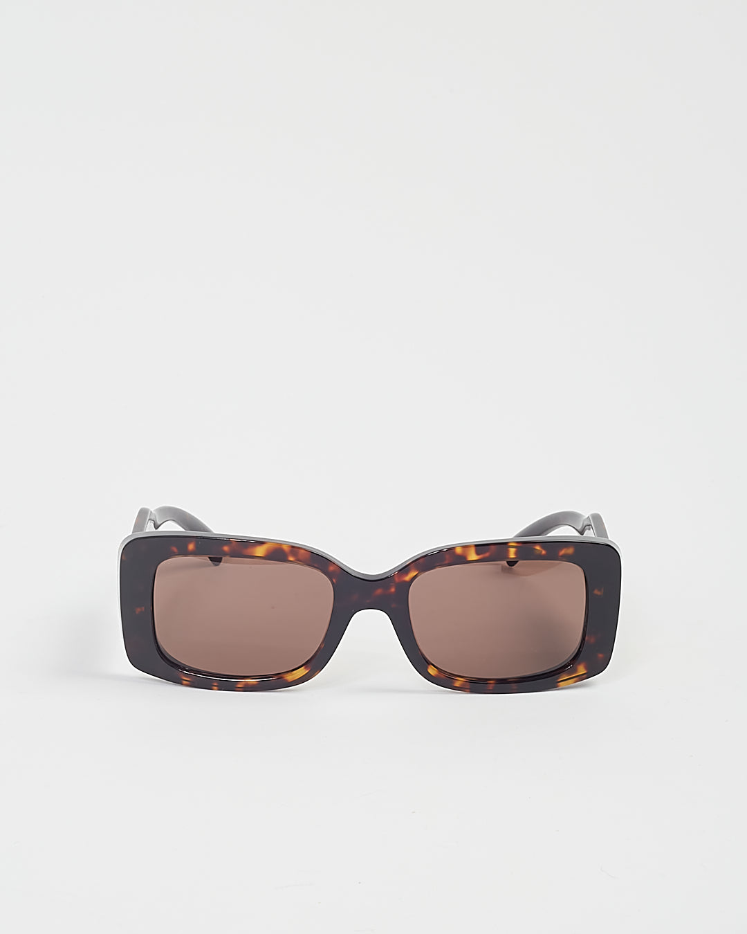 Lunettes de soleil Versace avec logo rectangulaire en forme de tortue marron 4377