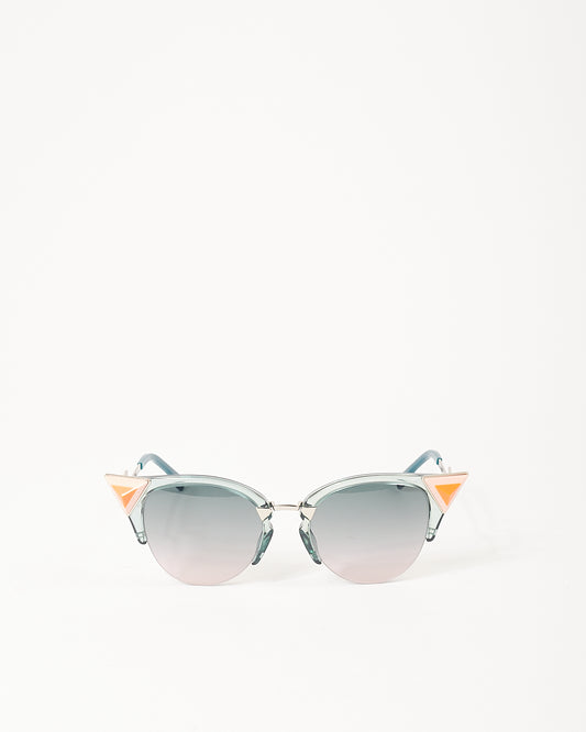 Fendi Bleu FF 0041/N/S Orange Pyramid Cat Eye Iridia Lunettes de soleil