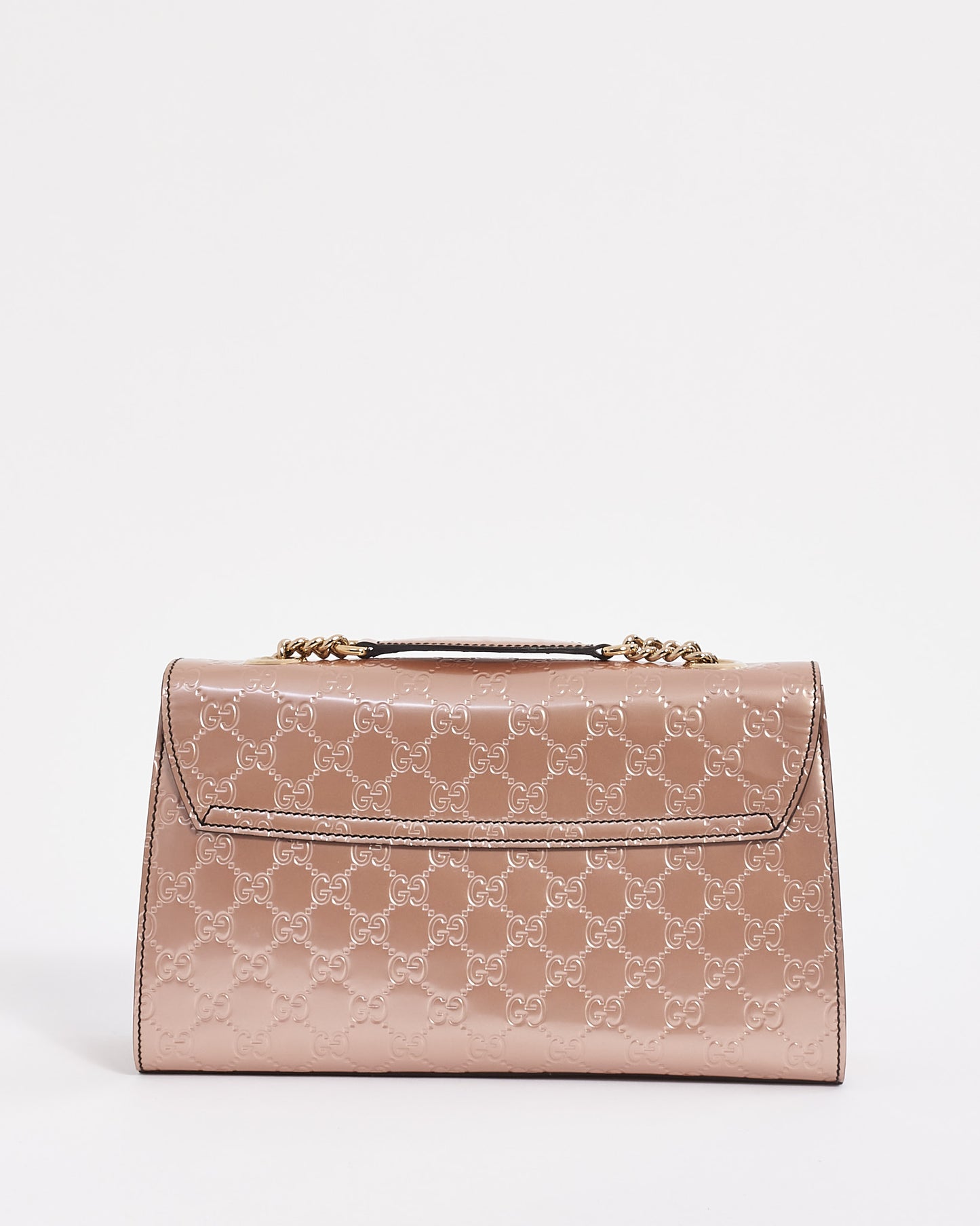 Gucci Pink Guccissima Patent Leather Emily Chain Flap Shoulder Bag