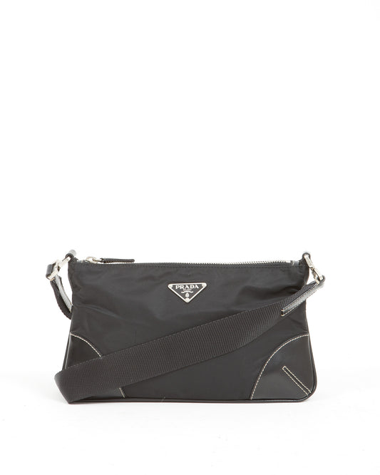 Prada Black Nylon Tessuto Shoulder Bag