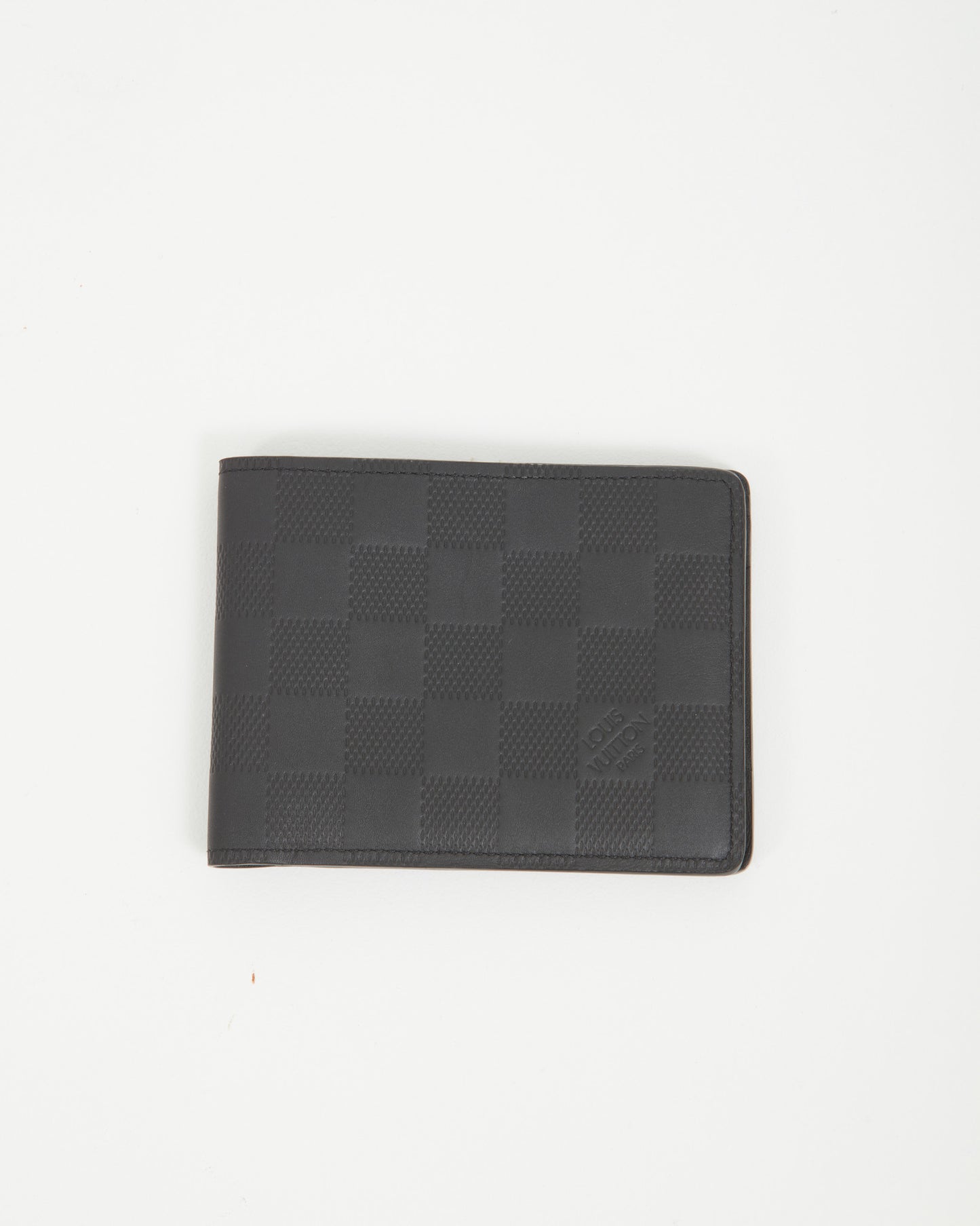 Louis Vuitton Black Leather Damier Bi Fold Wallet