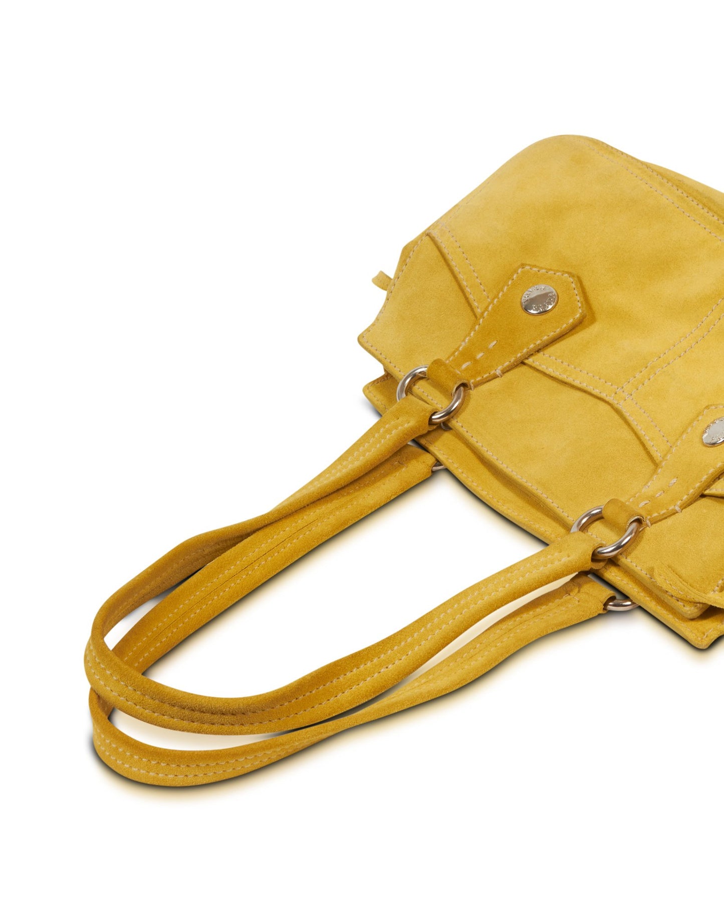 Prada Yellow/Lime Suede Small Pocket Shoulder Bag