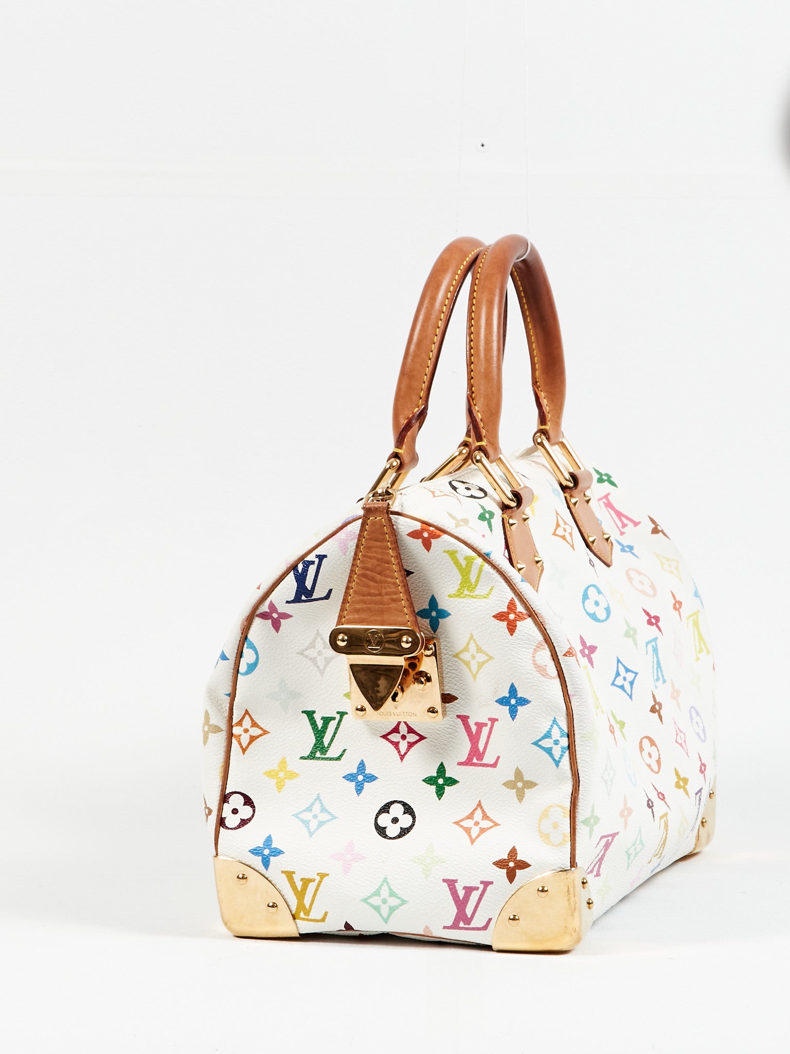 Louis Vuitton White Multicolor Monogram Speedy 30