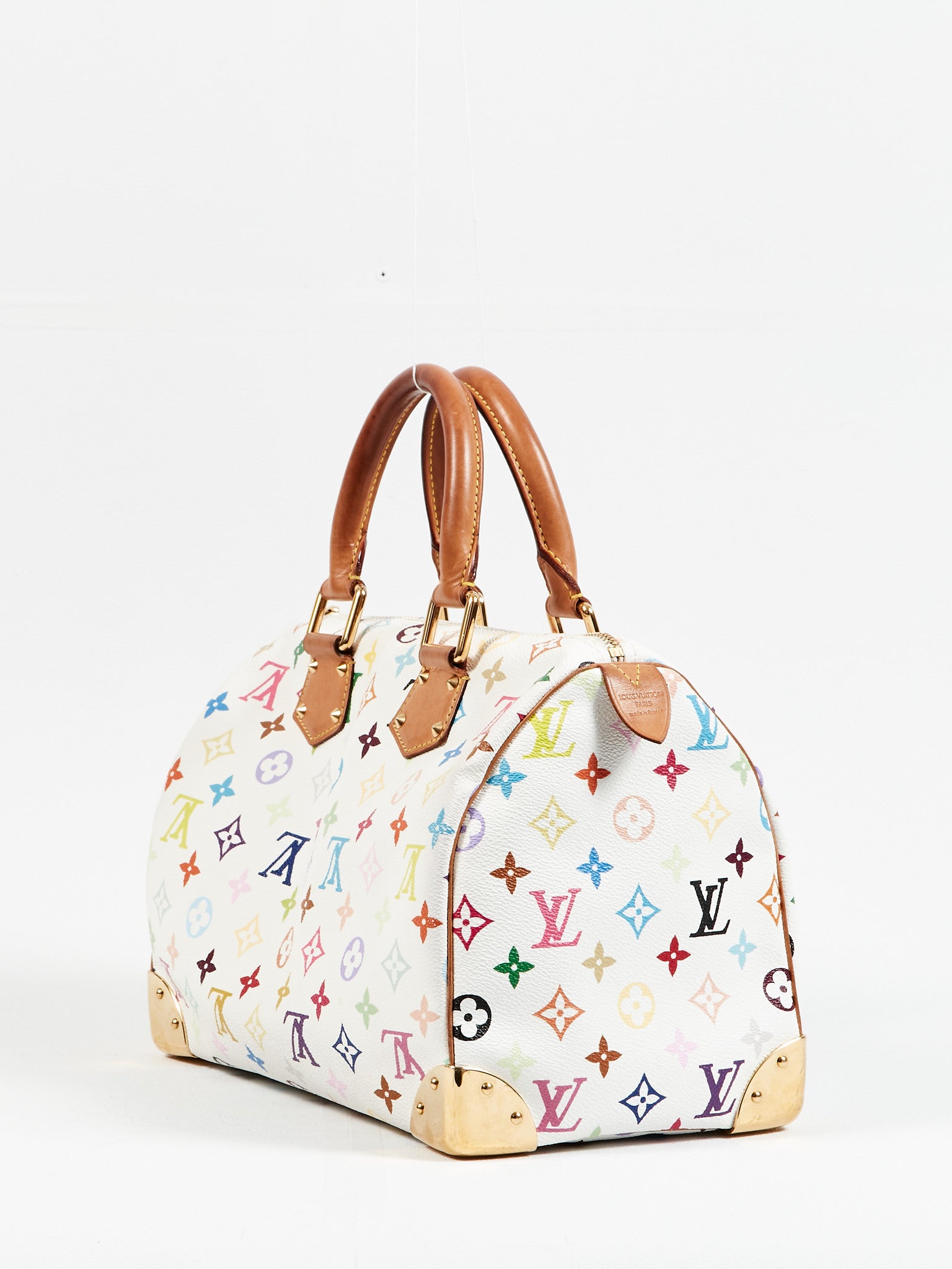 Louis Vuitton White Multicolor Monogram Speedy 30