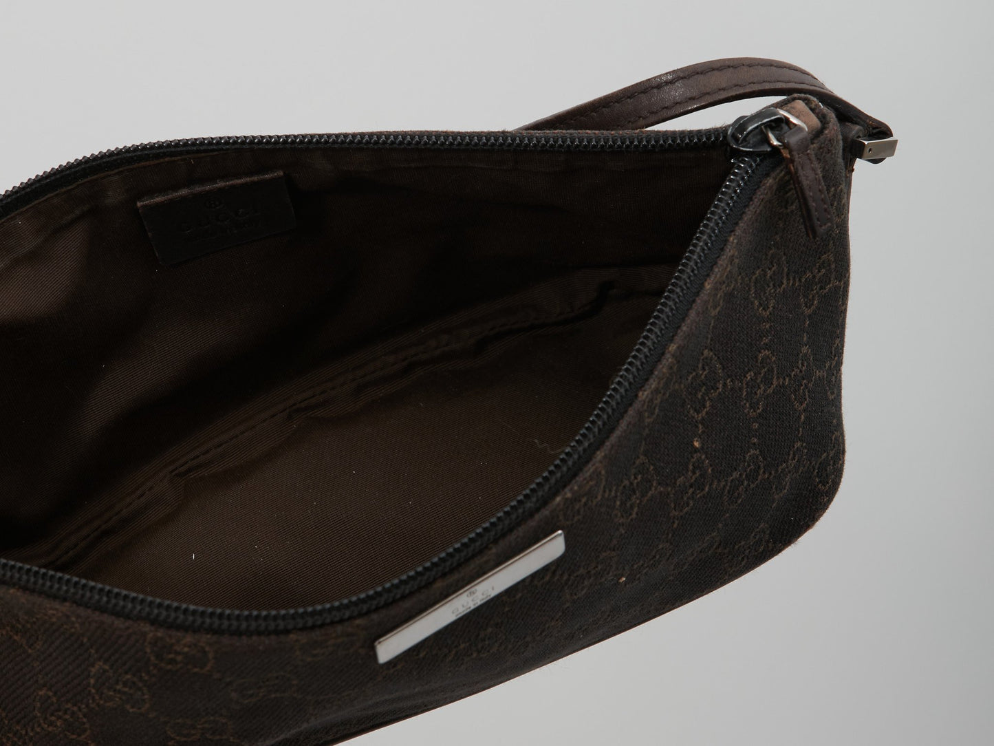 Pochette bateau en toile GG noir/marron Gucci