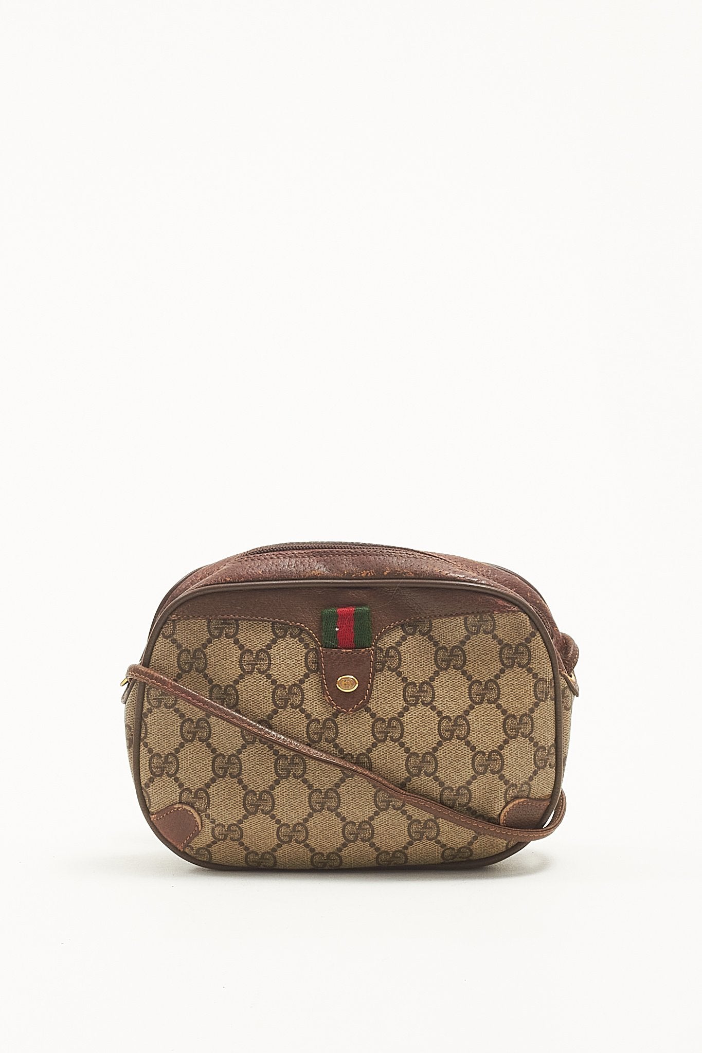 Gucci Vintage Brown GG Supreme Coated Canvas Mini Crossbody